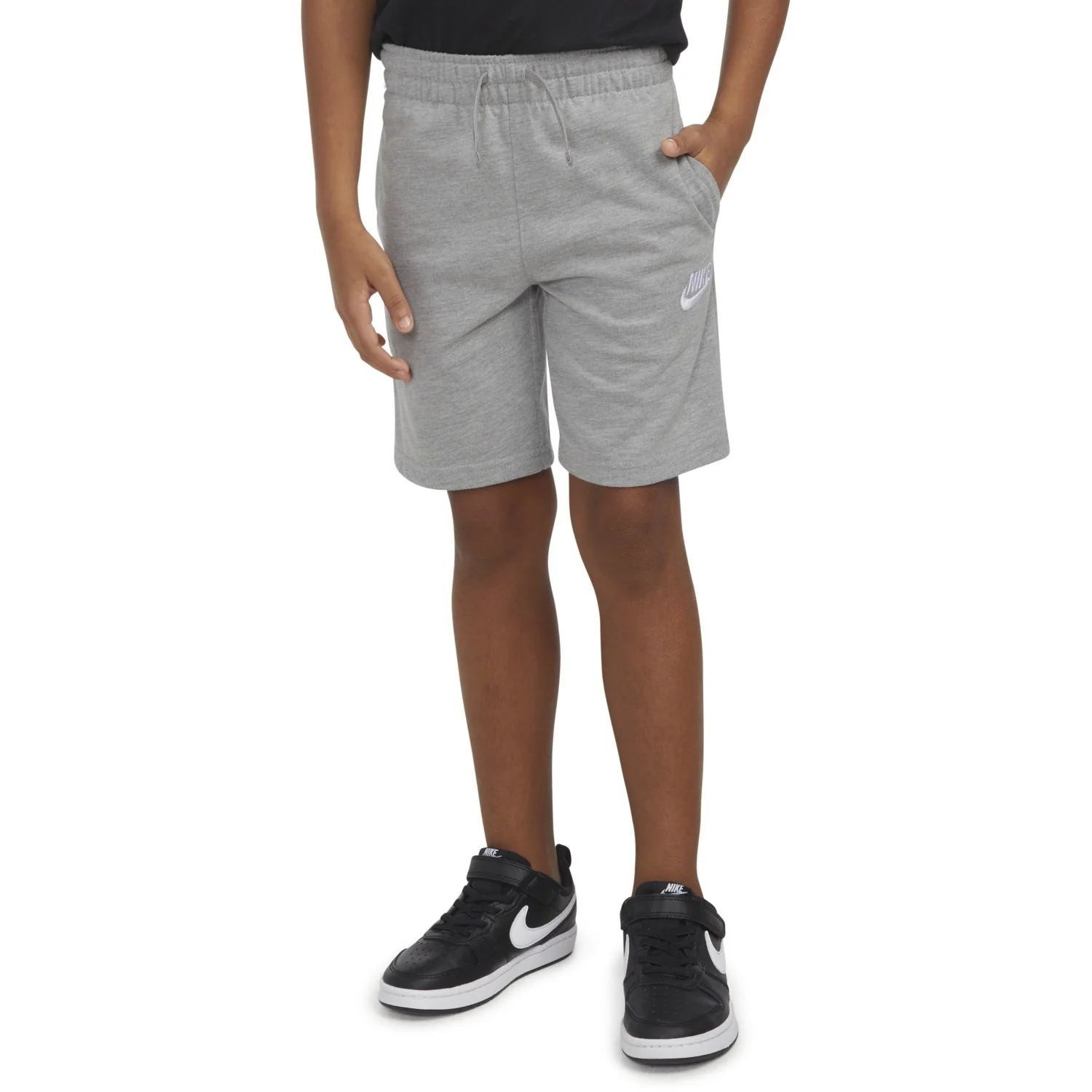 NIKE Dark Grey Heather Club Jersey Shorts - Image 3