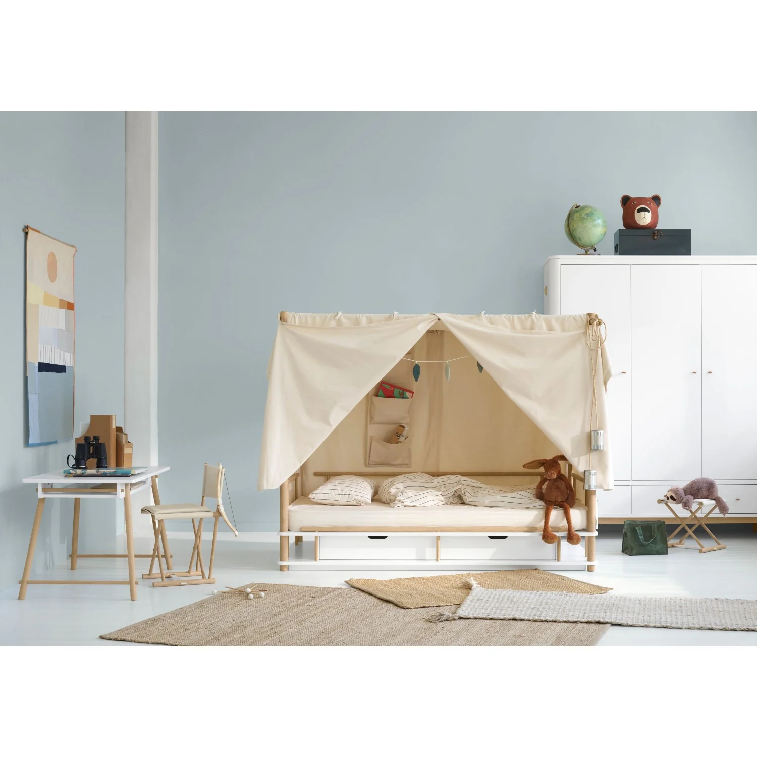 Oliver Furniture Camp Junior Skrivebord Justerbart White/Oak - Image 2