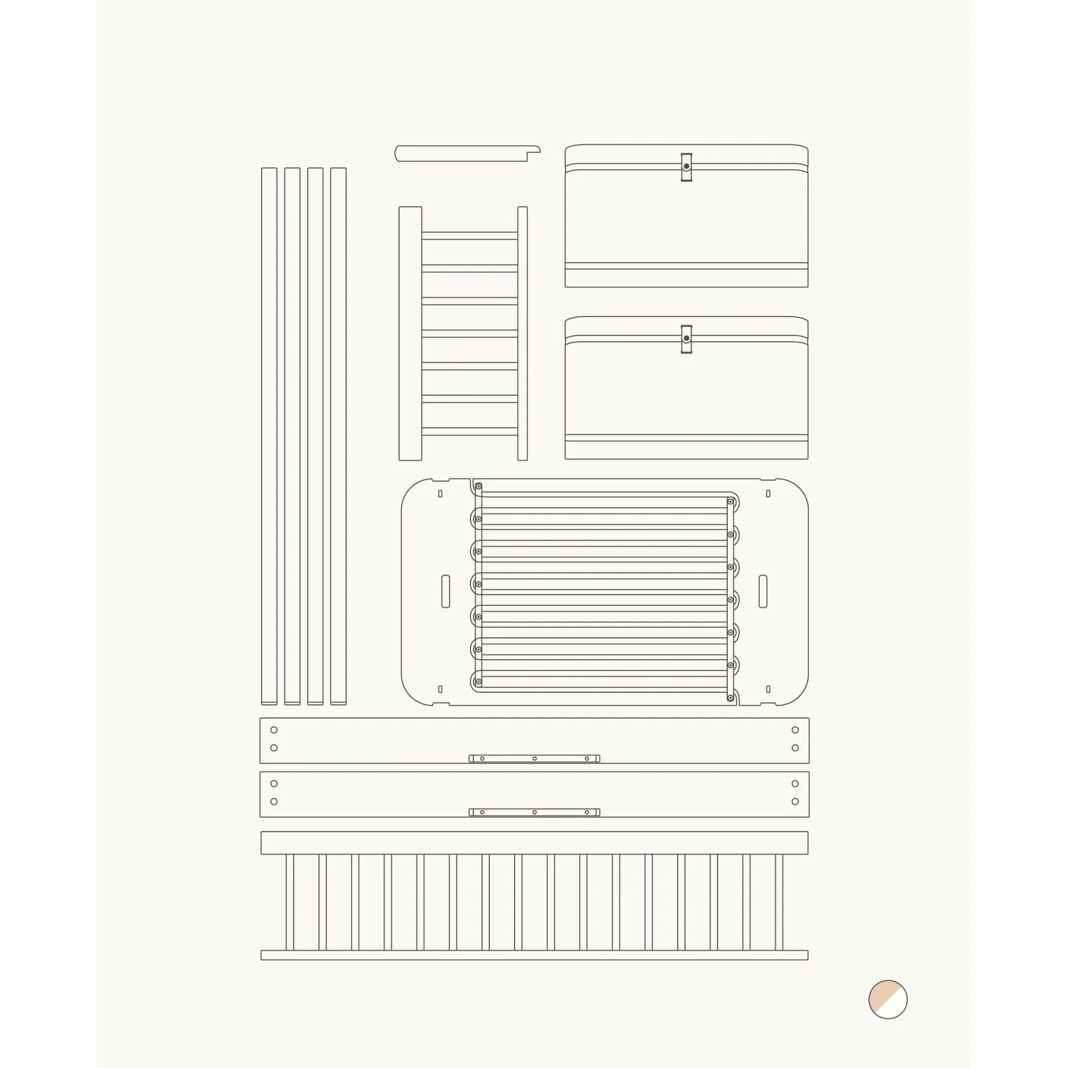 Oliver Furniture Ombygningskit Wood Mini+ Halvhøj Seng Til Halvhøj Køjeseng White/Oak
