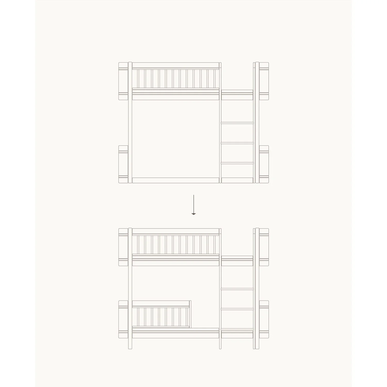Oliver Furniture Ombygningskit Wood Mini+ Halvhøj Seng Til Halvhøj Køjeseng White/Oak - Image 2