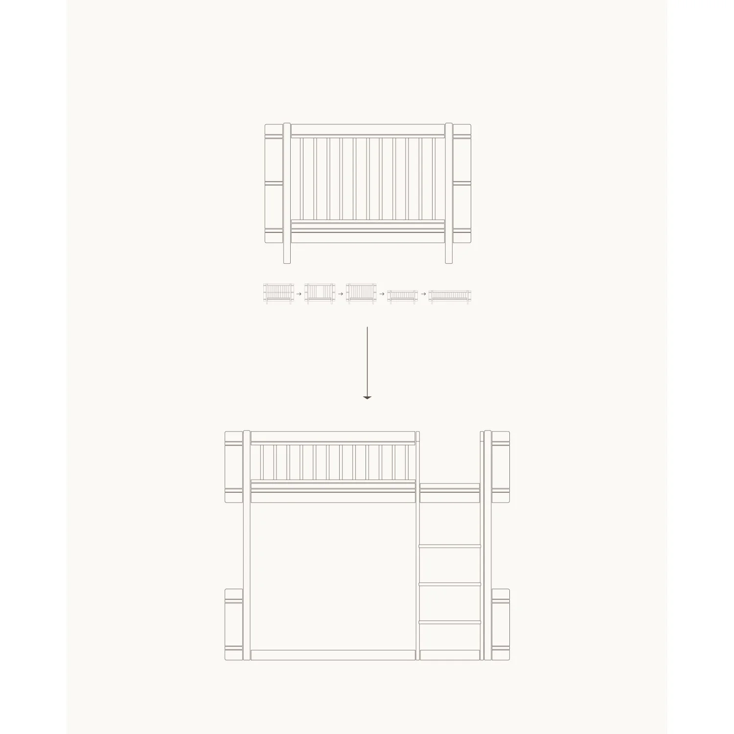 Oliver Furniture Ombygningskit Wood Mini+ Tremmeseng Inkl. Junior Kit Til Halvhøj Seng White - Image 2