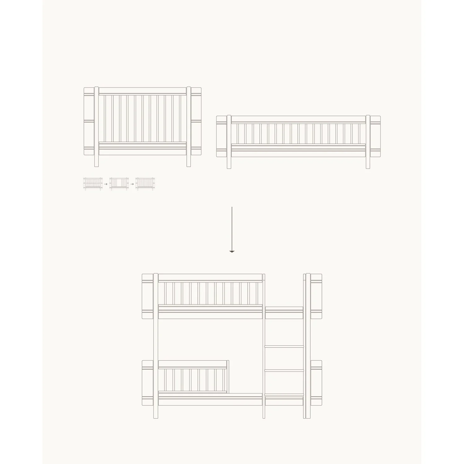 Oliver Furniture Ombygningskit Wood Mini+ Tremmeseng & Juniorseng Til Halvhøj Køjeseng White - Image 2