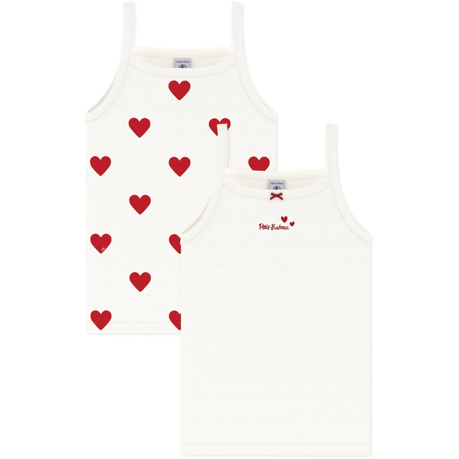 Petit Bateau Hearts Chemise Top 2-Pak