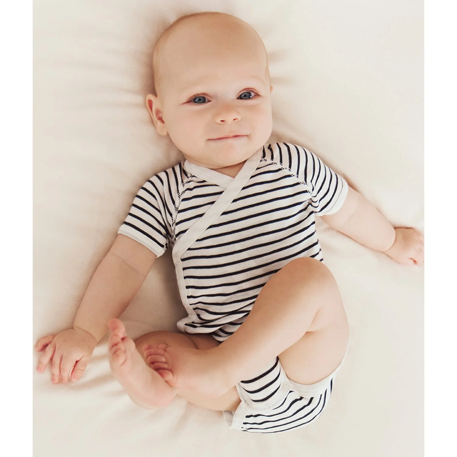 Petit Bateau Navy Stripe Kortærmet Body 3-Pak - Image 3