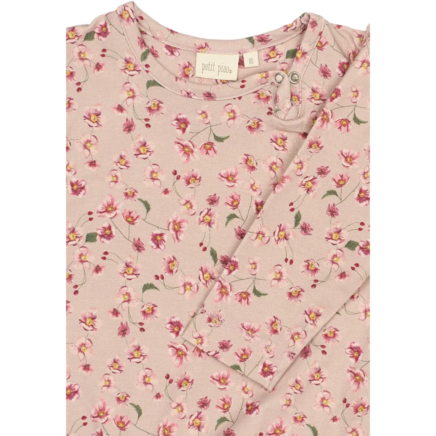 Petit Piao Autumn Anemon Kjole L/S Gather Printed - Image 2