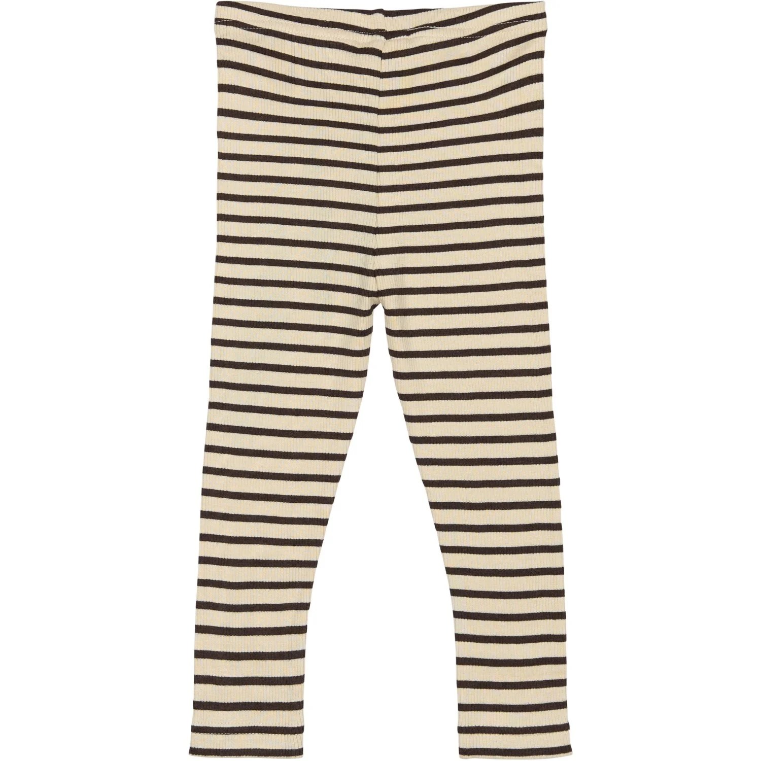 Petit Piao Coffee Bean/off White Legging Modal Striped - Image 3