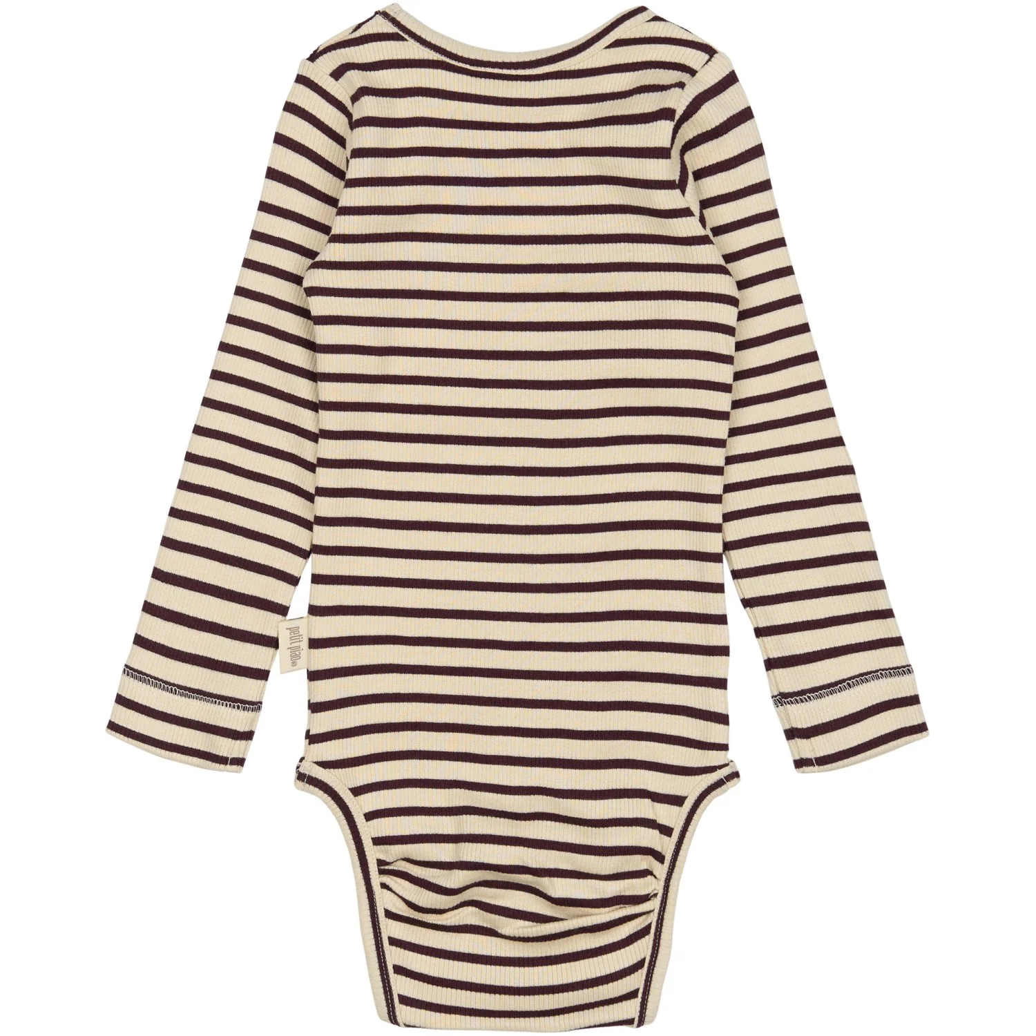 Petit Piao Dark Grape/off White Body L/S Modal Striped - Image 3