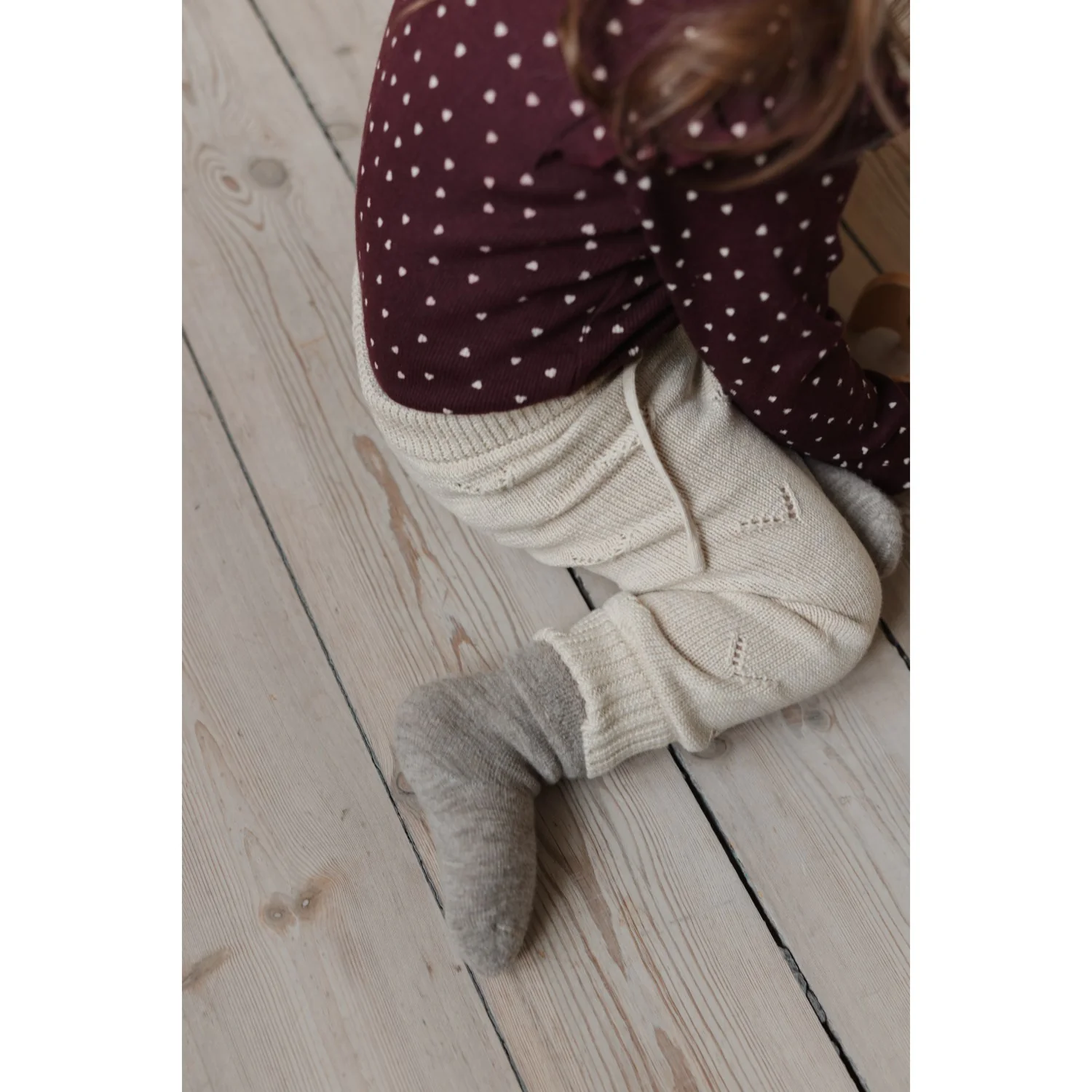 Petit Piao Dark Grape/White Body L/S Flæse Modal Heart - Image 3