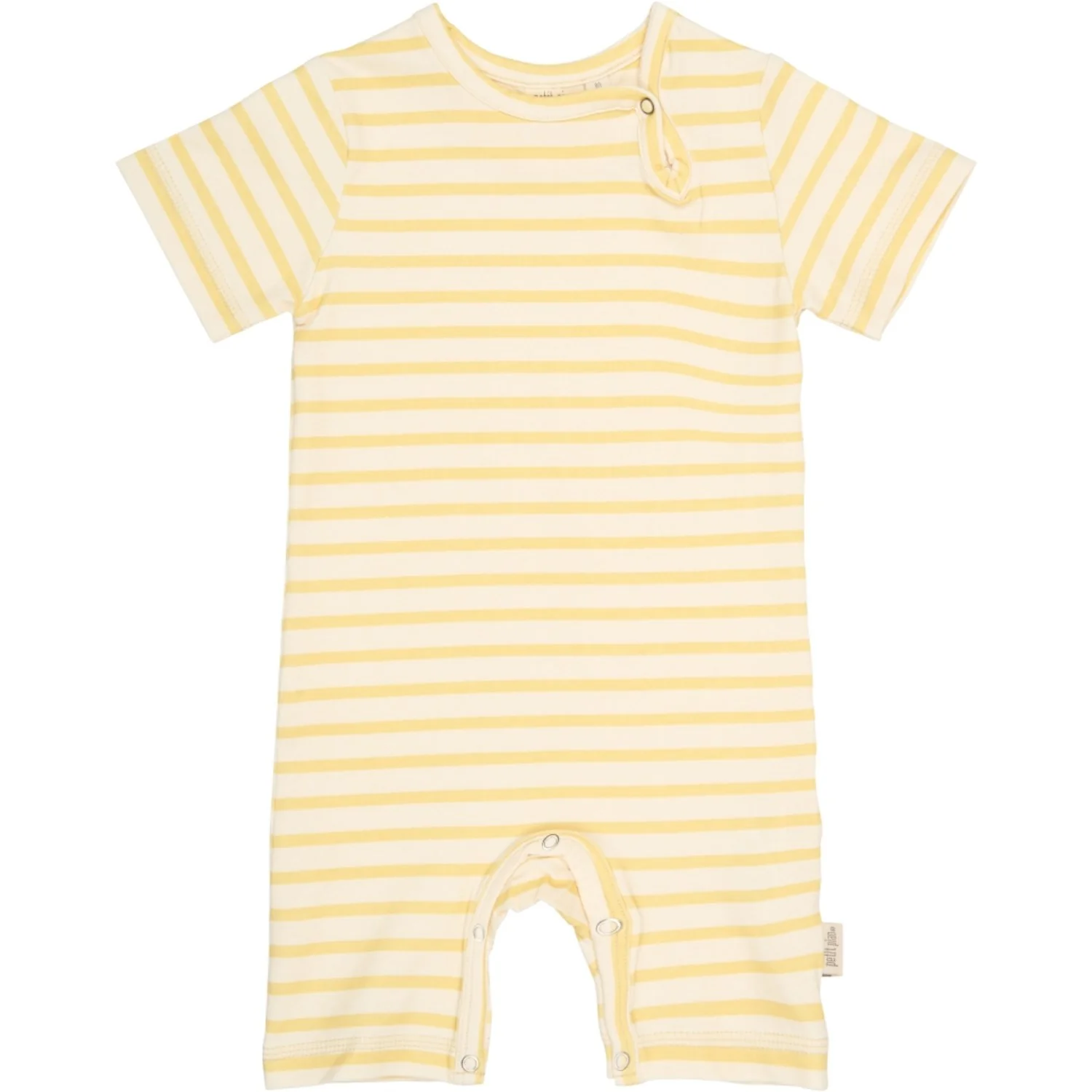 Petit Piao Dusky Citron Striped Ppsun S_S Jumpsuit