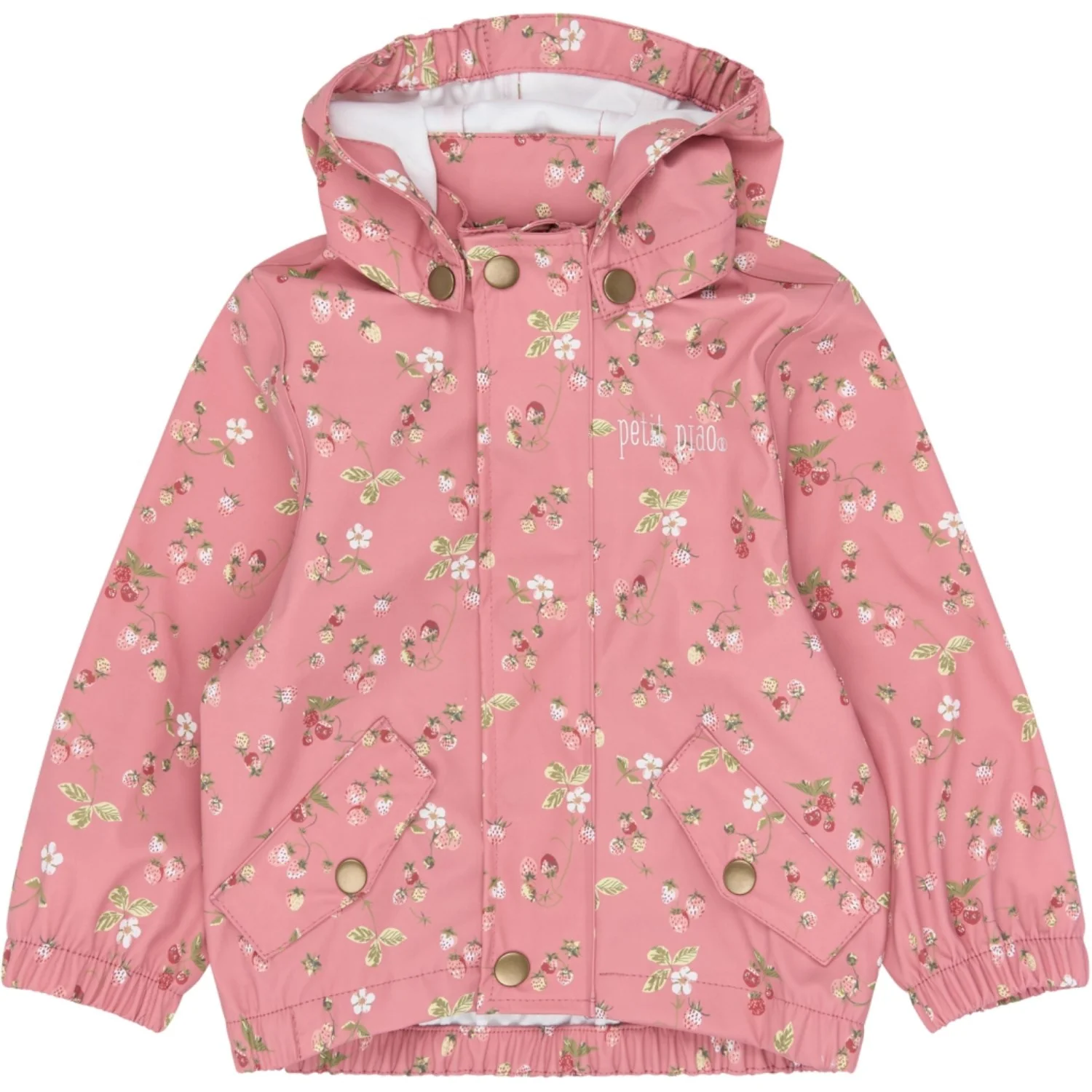 Petit Piao Dusty Rose Strawberry AOP PPDai Regntøj Sæt W. Susp. - Image 2
