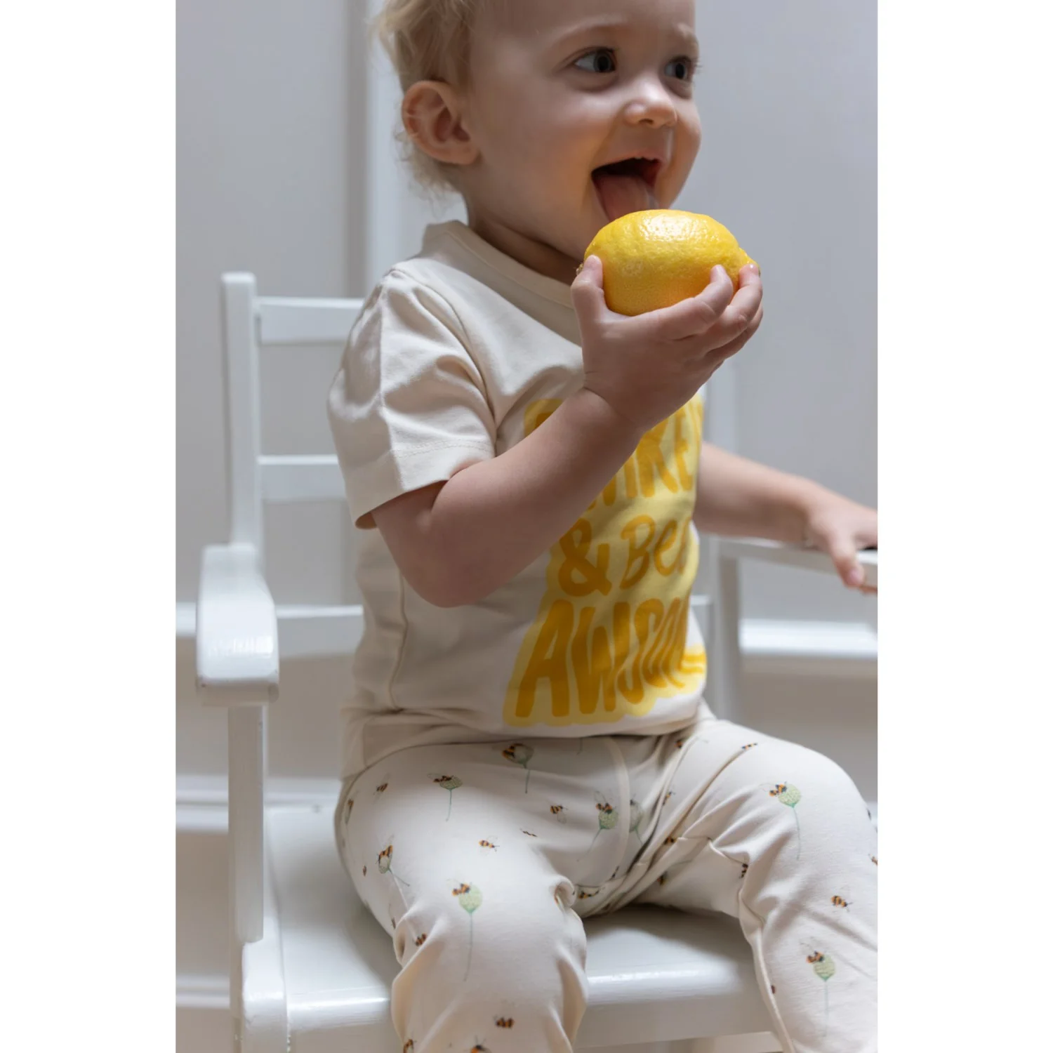Petit Piao Eggnog Bee Aop Ppjubii Leggings - Image 3