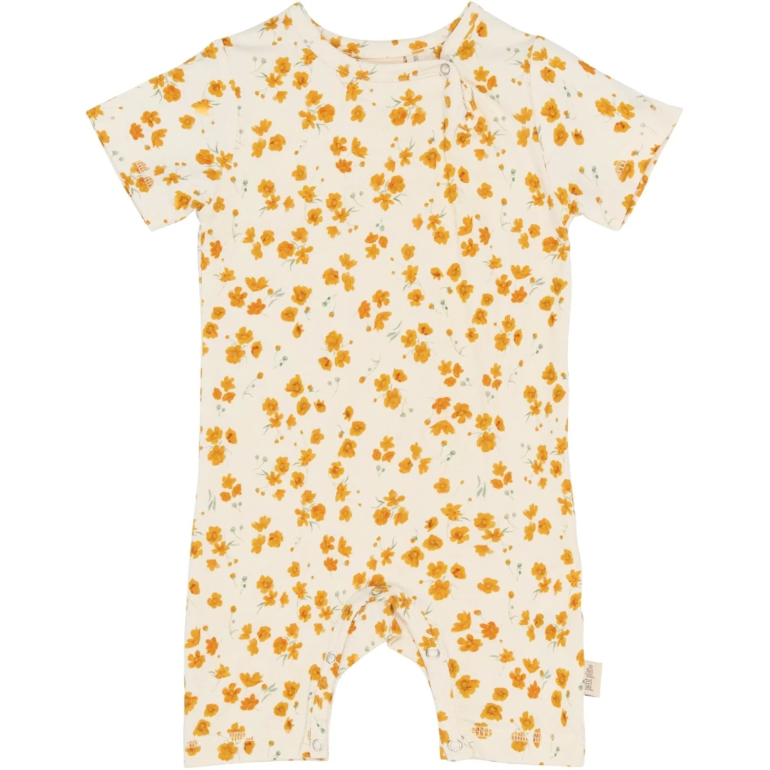 Petit Piao Eggnog Buttercup Aop Ppsun S_S Jumpsuit