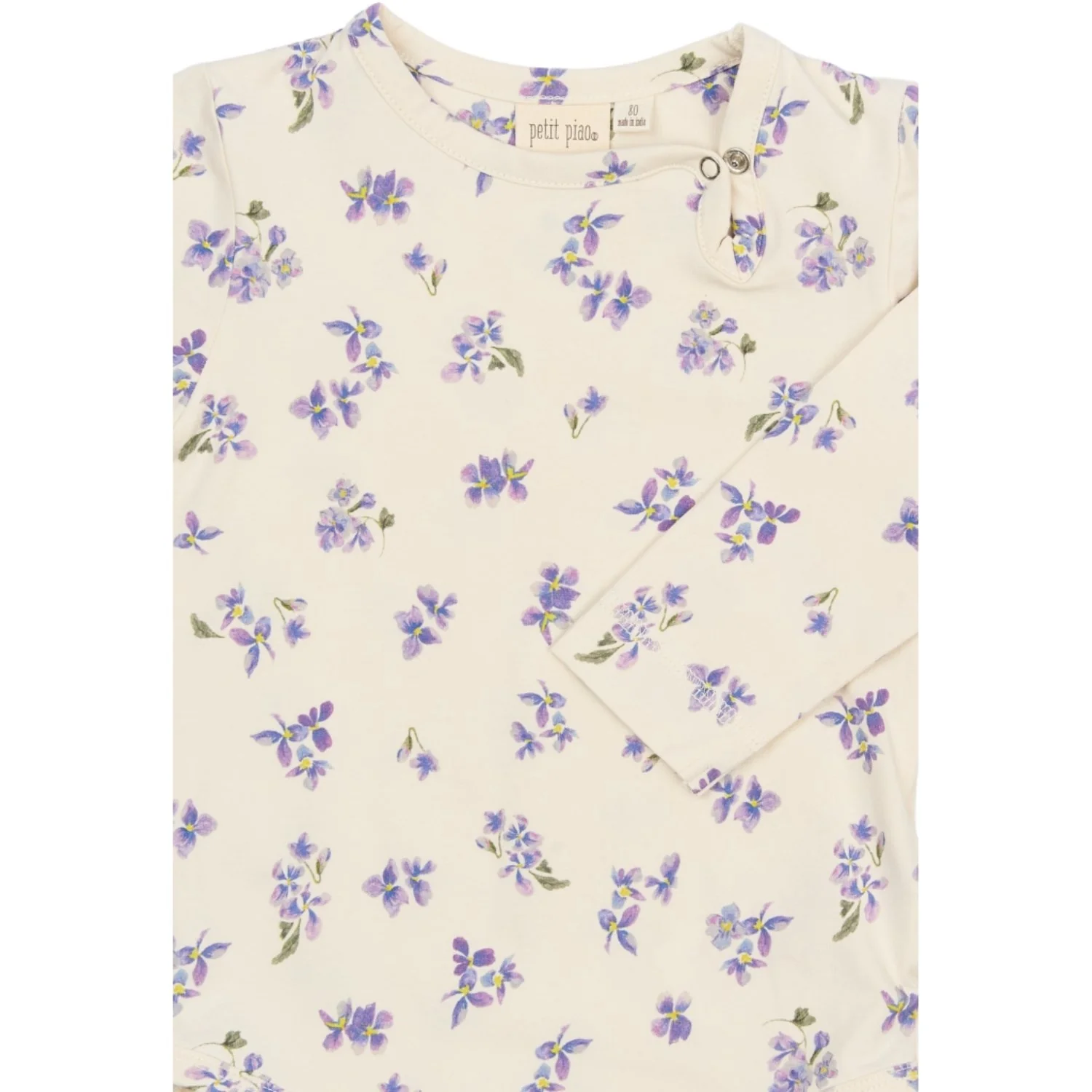 Petit Piao Eggnog Viola AOP PPStar L_S Body - Image 3