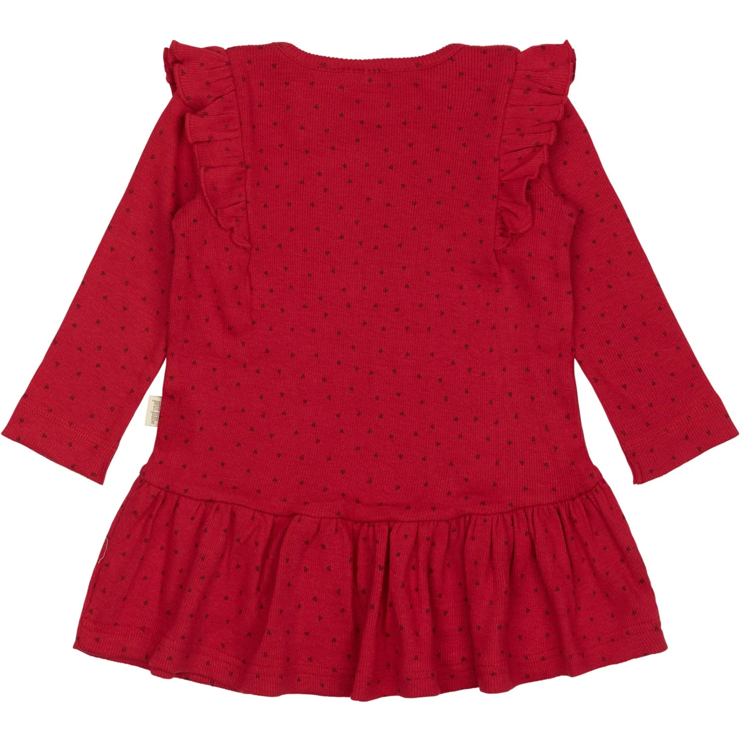 Petit Piao Jet Red/Biking Red Kjole L/S Flæse Modal Heart - Image 3