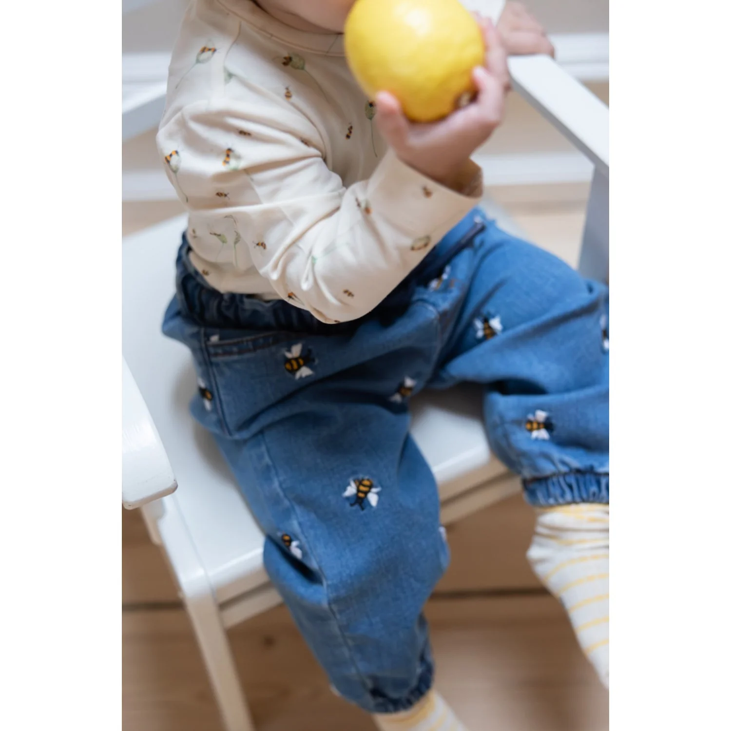 Petit Piao Light Blue Denim Emb Ppjubii Denim Bukser - Image 3