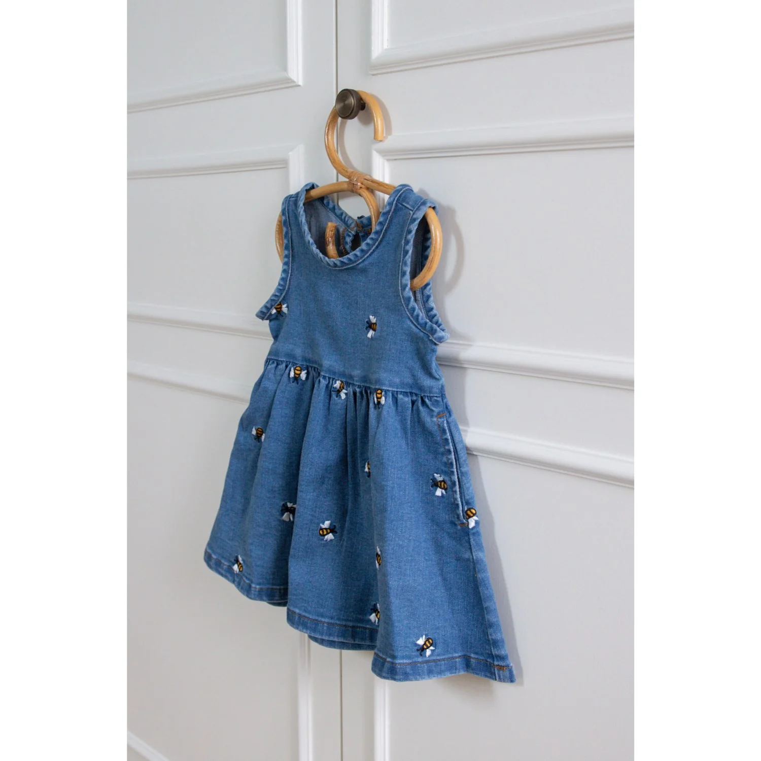 Petit Piao Light Blue Denim Emb Ppjubii S_L Denim Kjole - Image 6