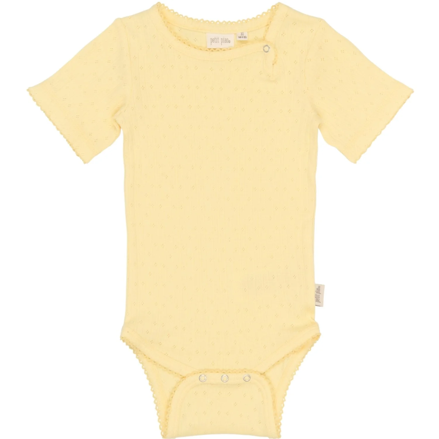Petit Piao Mellow Yellow Ppsuze S_S Pointelle Body