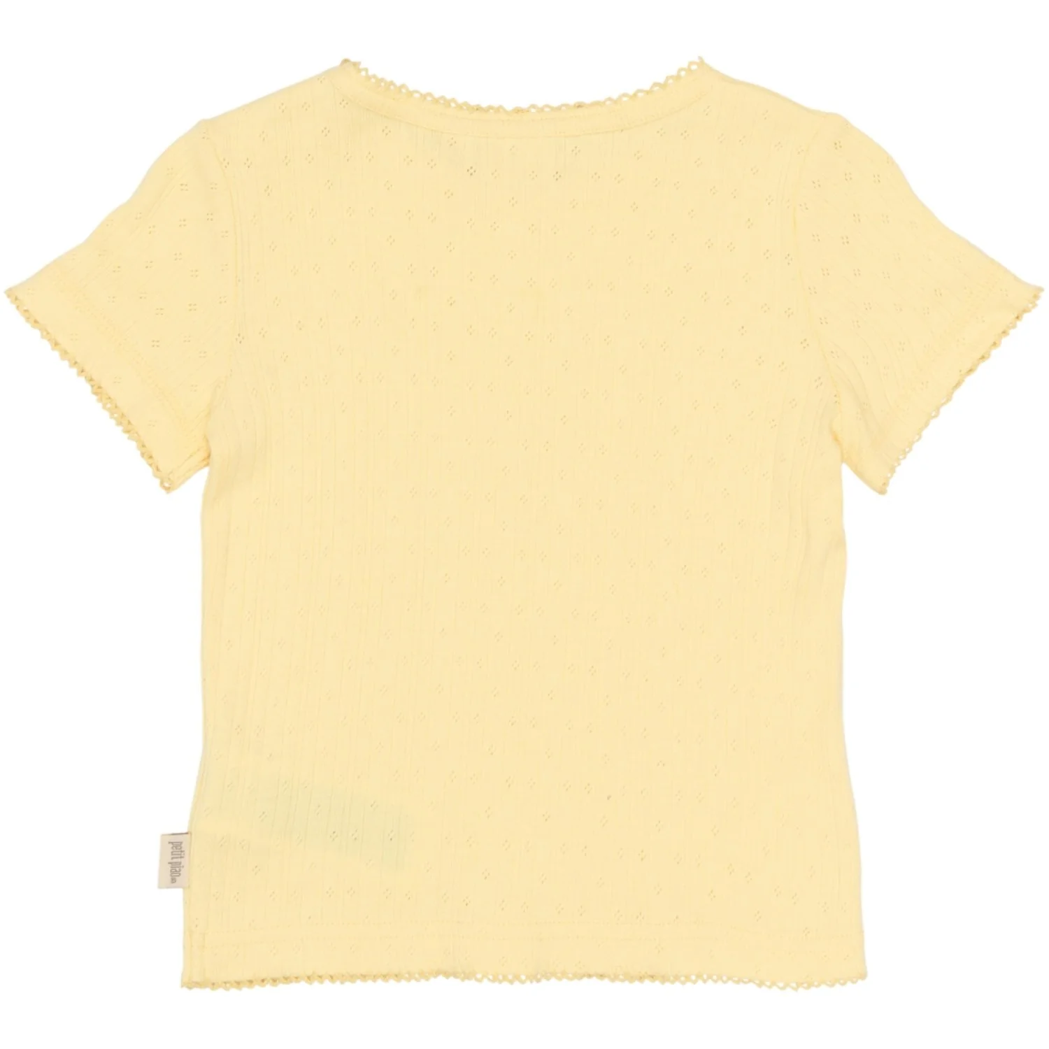 Petit Piao Mellow Yellow Ppsuze S_S Pointelle Tee - Image 3