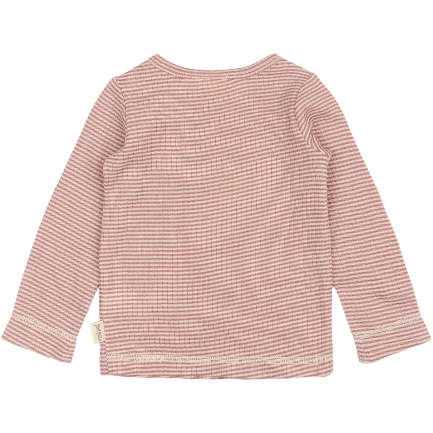 Petit Piao Nostalgic Rose/Dark Off White PPDante T-Shirt L/S Meriono Uld Striped - Image 3