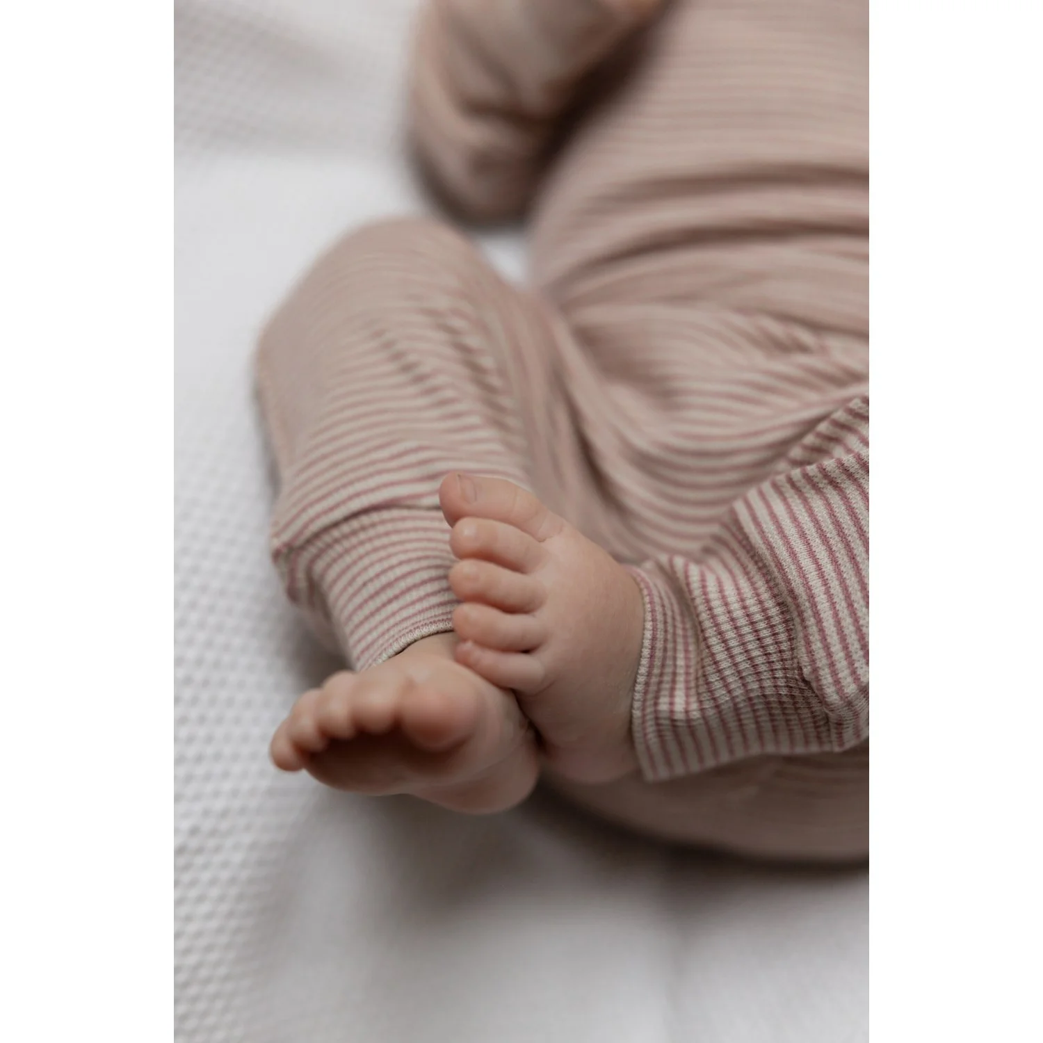 Petit Piao Nostalgic Rose/Dark Off White PPDian Fold Leggings Stripe NOOS - Image 2