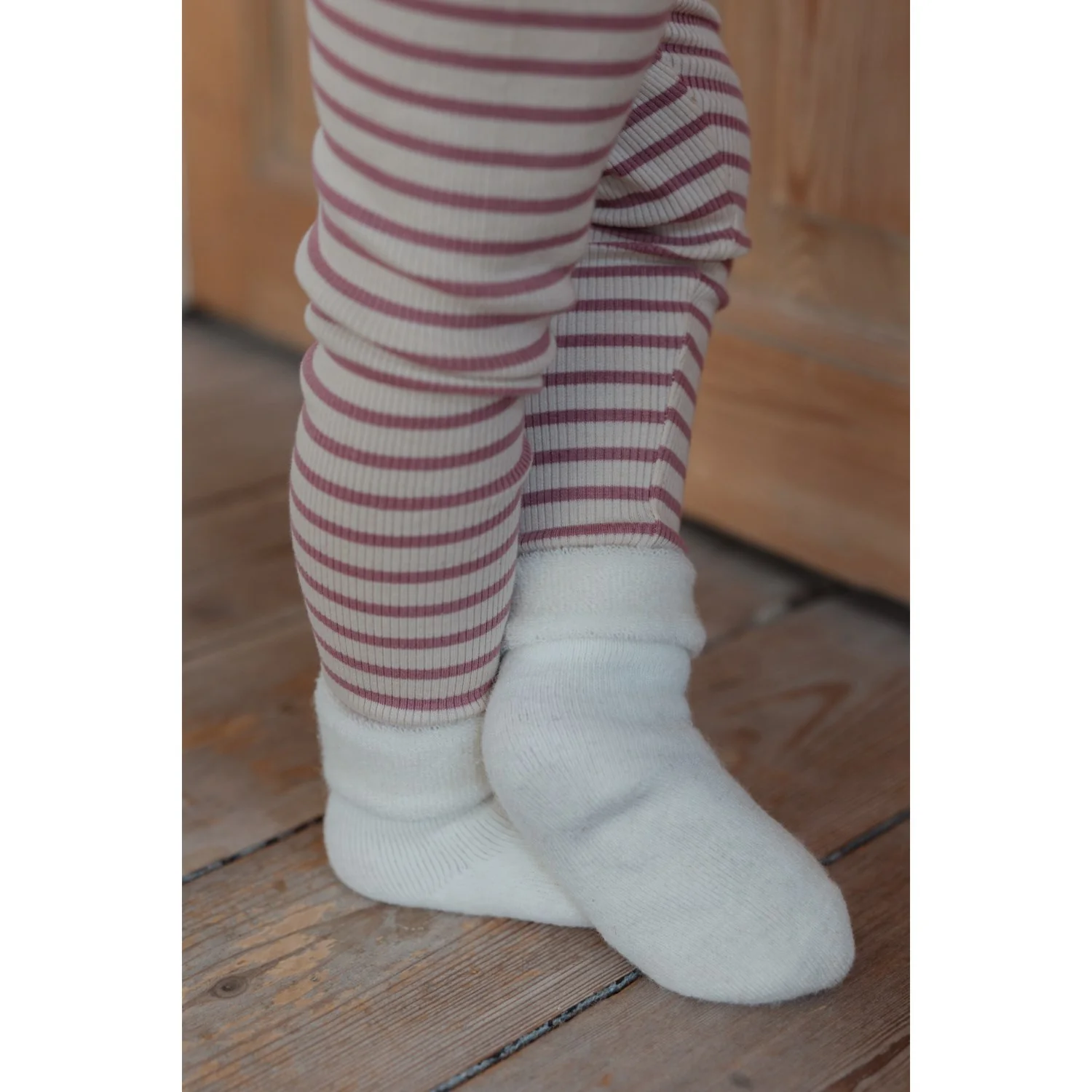 Petit Piao Nostalgic Rose/off White Legging Modal Striped - Image 3