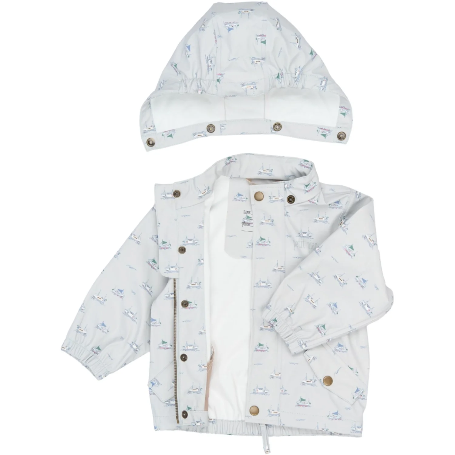 Petit Piao Pearl Blue Boat AOP PPDai Regntøj Sæt - Image 5