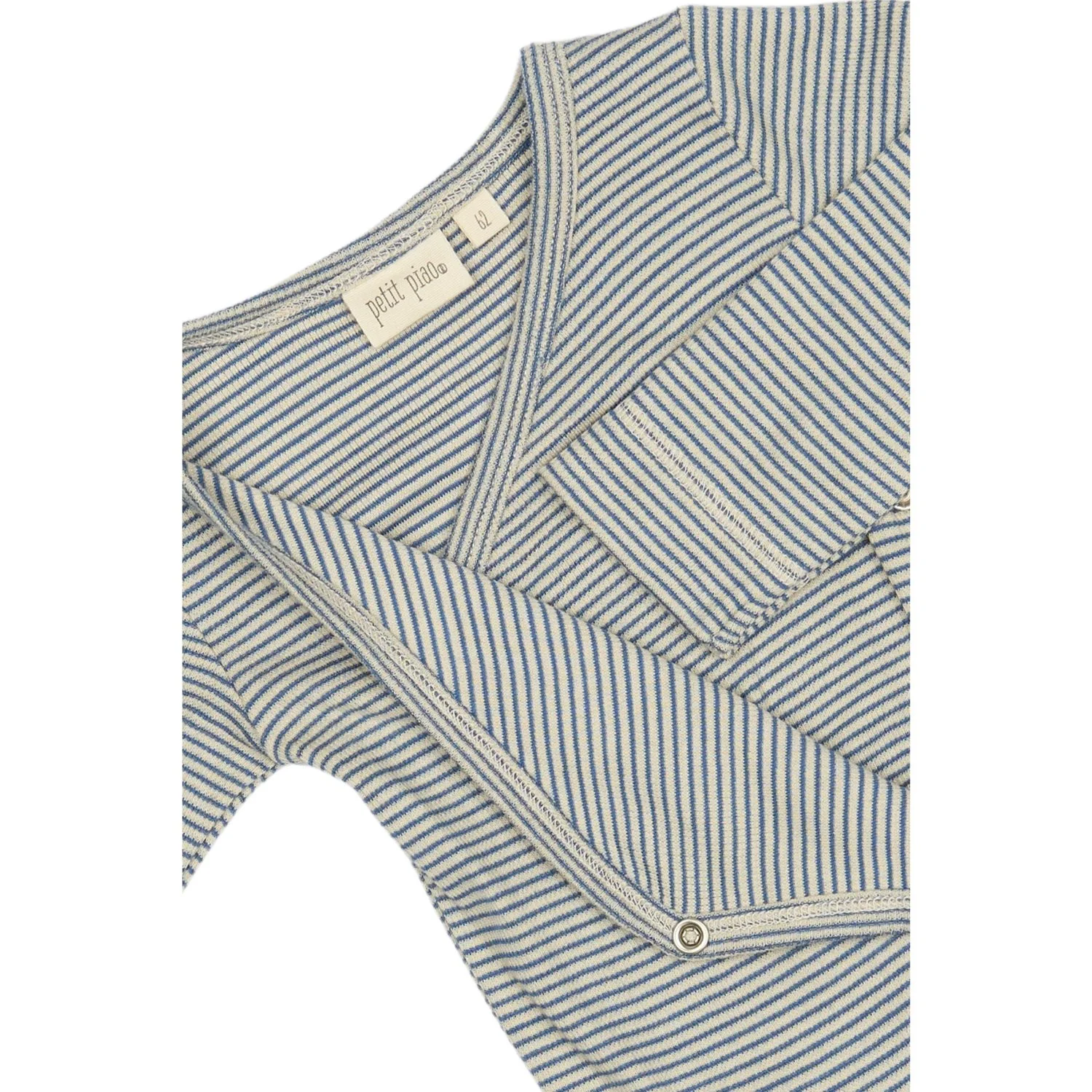 Petit Piao True Navy/Dark Off White PPDian Body L/S Fold Over Stripe NOOS - Image 2