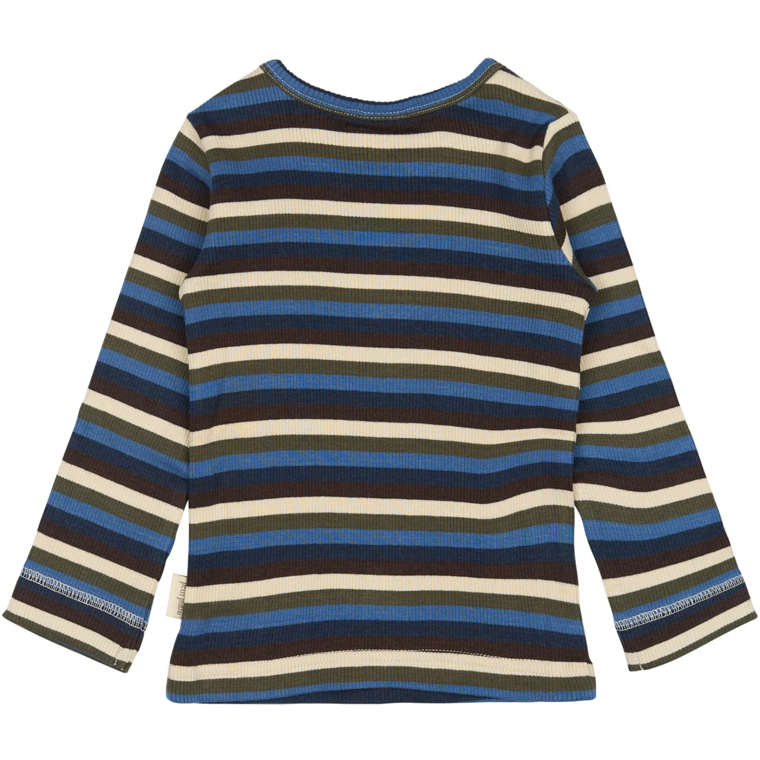 Petit Piao True Navy Multistripe T-shirt L/S Modal Multi Striped - Image 5