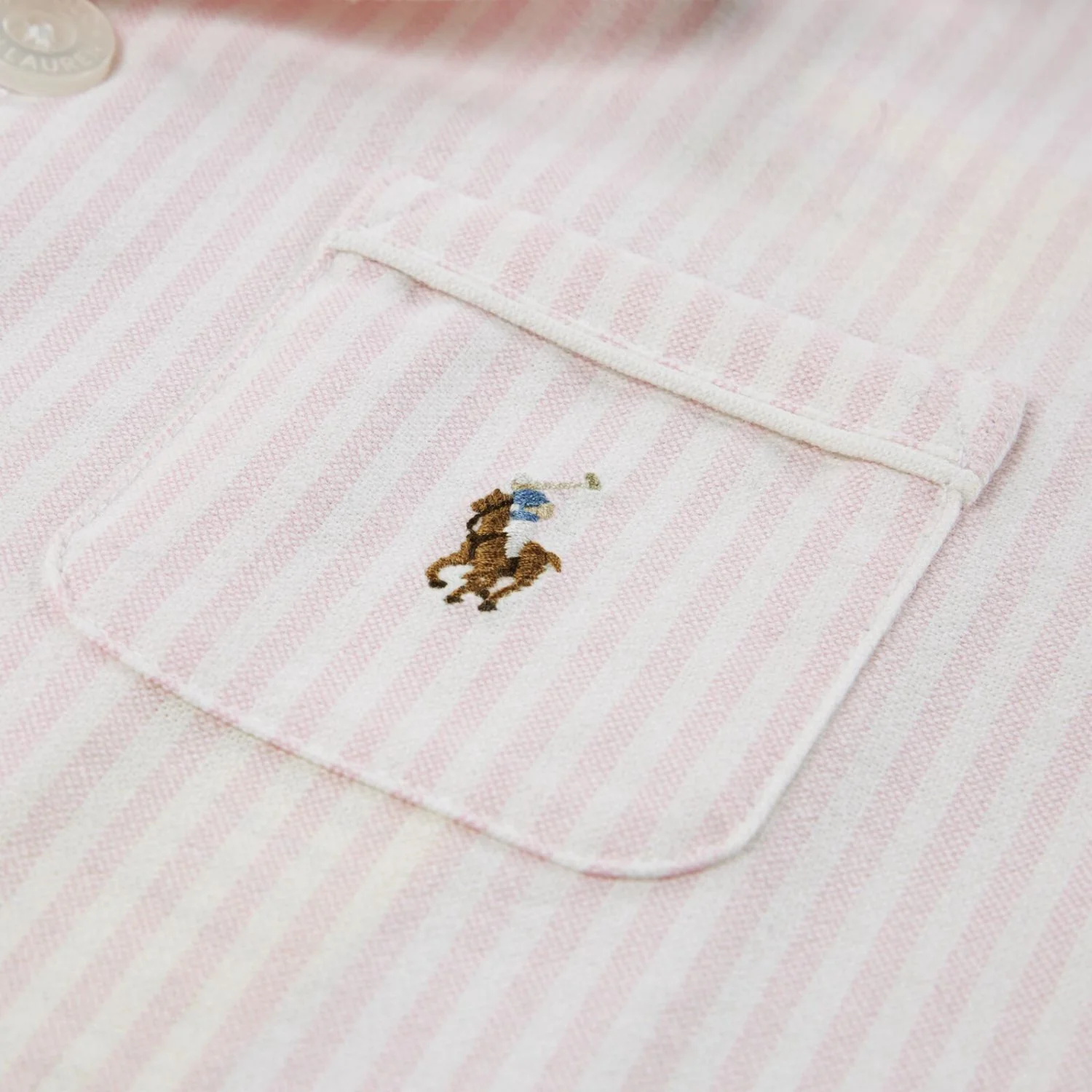Polo Ralph Lauren Bath Pink/White Striped Oxford Oxford Bd Pant Sleep Sæt C - Image 3