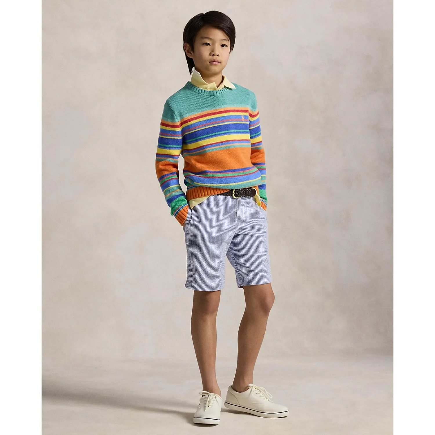 Polo Ralph Lauren Blue Seersucker Preppy Shorts - Image 2