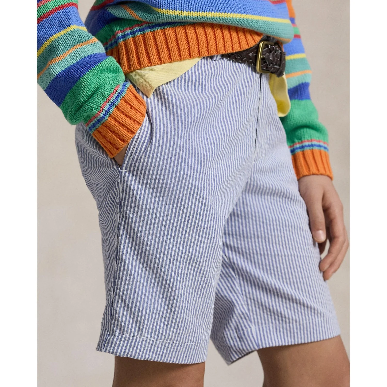 Polo Ralph Lauren Blue Seersucker Preppy Shorts - Image 3