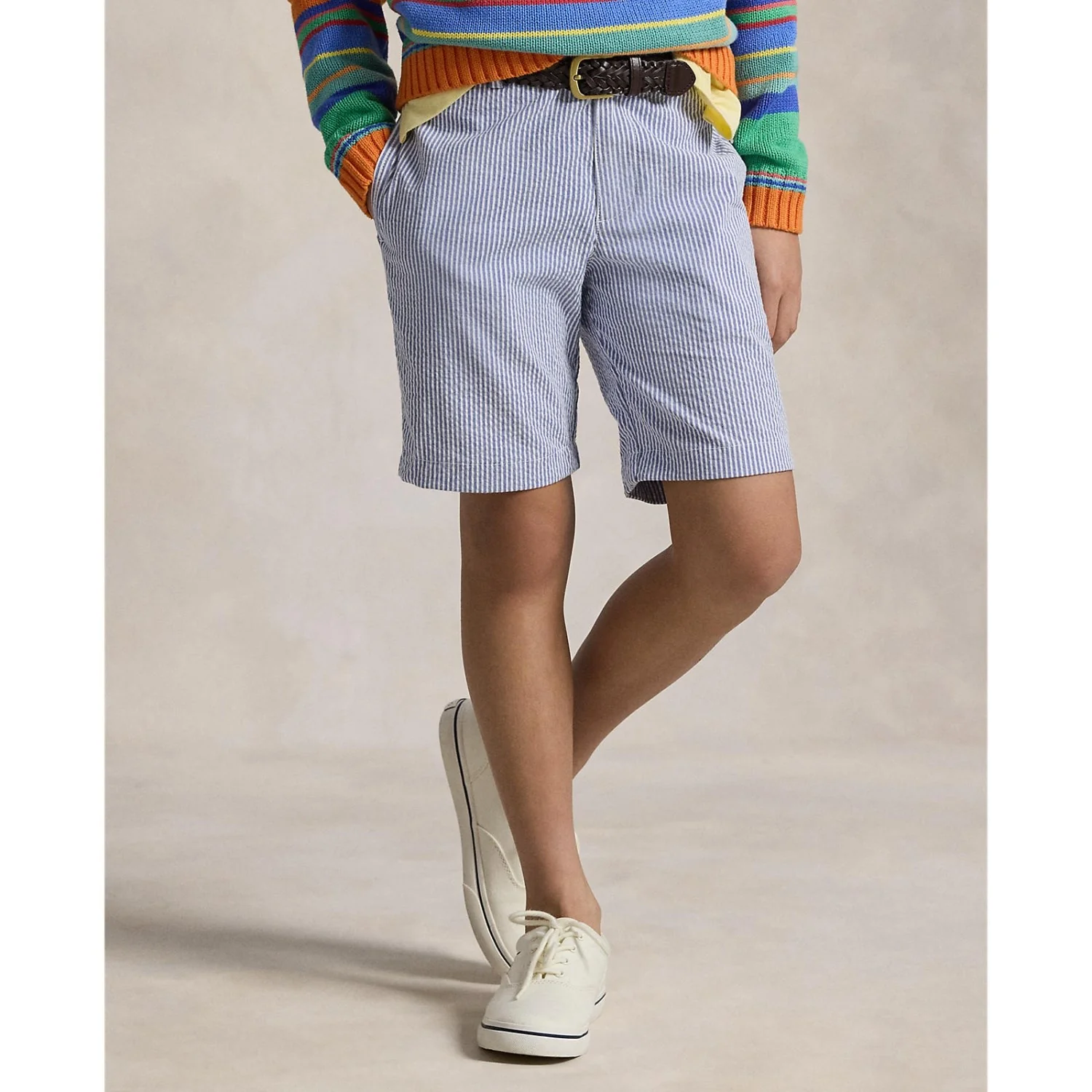 Polo Ralph Lauren Blue Seersucker Preppy Shorts - Image 4