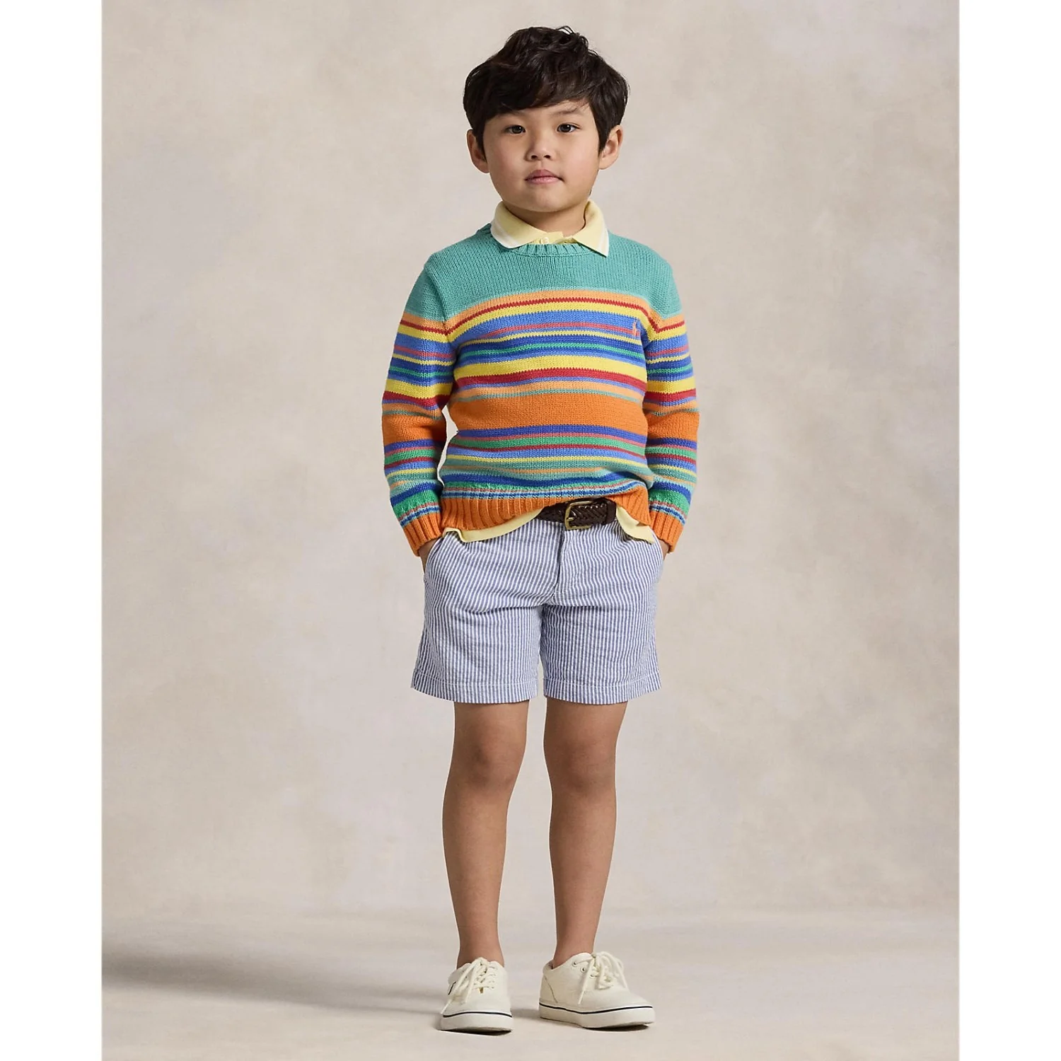 Polo Ralph Lauren Blue Seersucker Preppy Shorts - Image 2