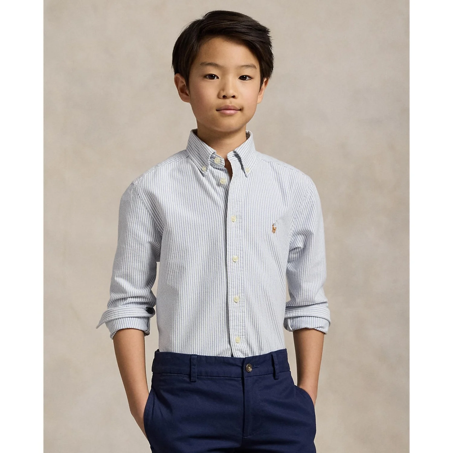 Polo Ralph Lauren Lt Blue Stripe Sport Skjorte - Image 2