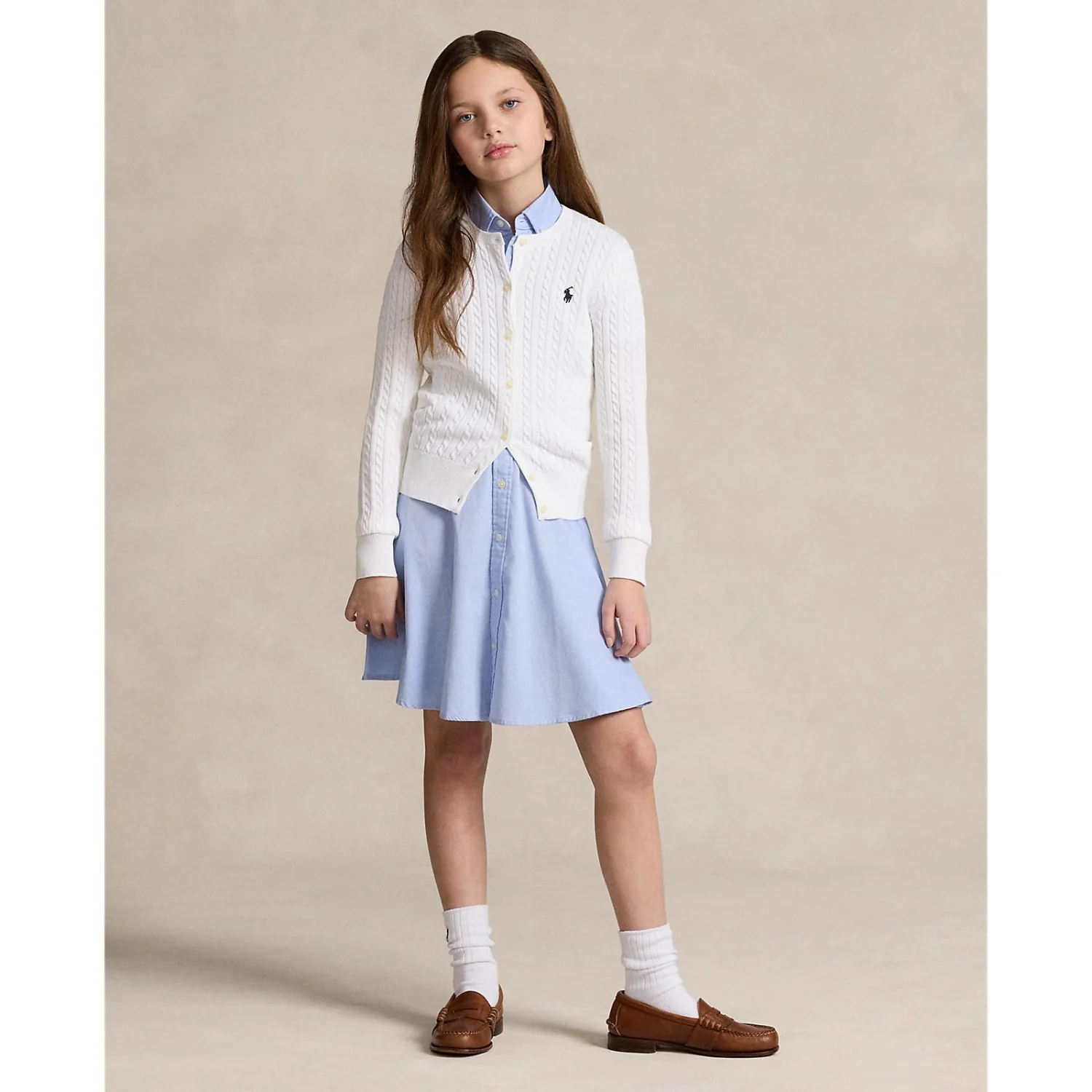 Polo Ralph Lauren Optic White W/ Navy Cardigan - Image 4