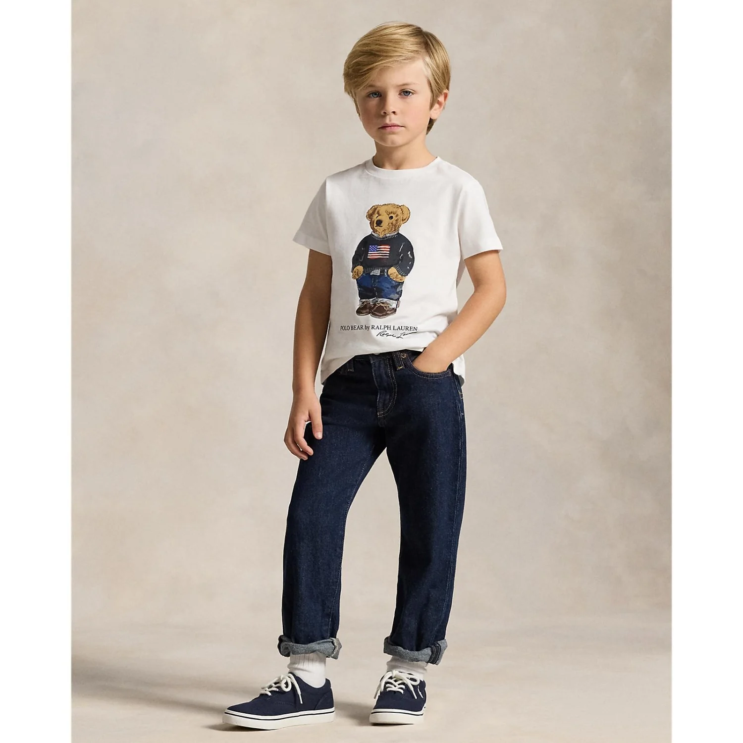 Polo Ralph Lauren White Core Bear Boy T-Shirt - Image 2