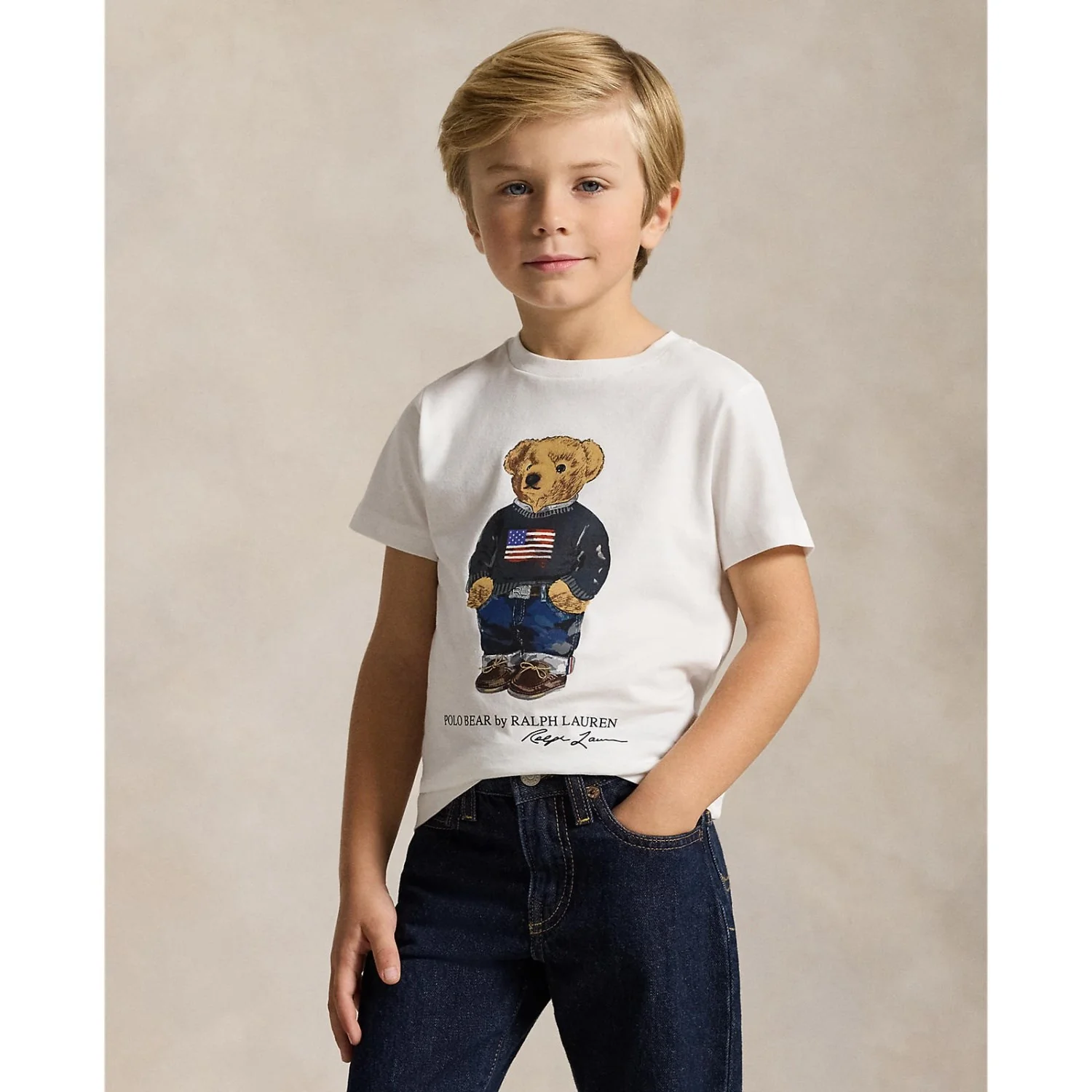 Polo Ralph Lauren White Core Bear Boy T-Shirt - Image 4