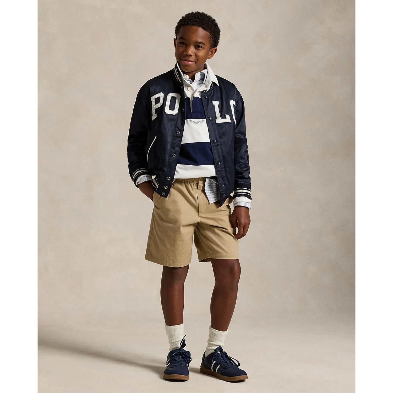 Polo Ralph Lauren White/Cruise Navy Boy Rugby L/S T-Shirt - Image 4
