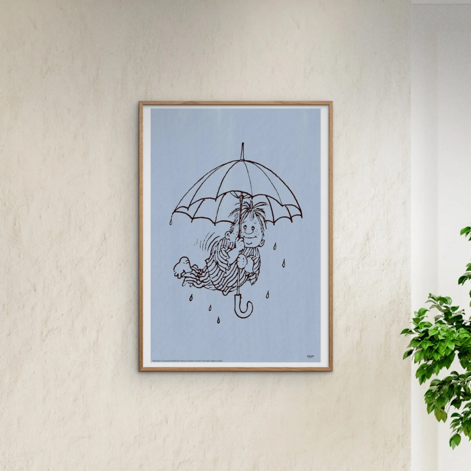 Poster & Frame Astrid Lindgren - Umbrella - Karlsson On The Roof - Image 2