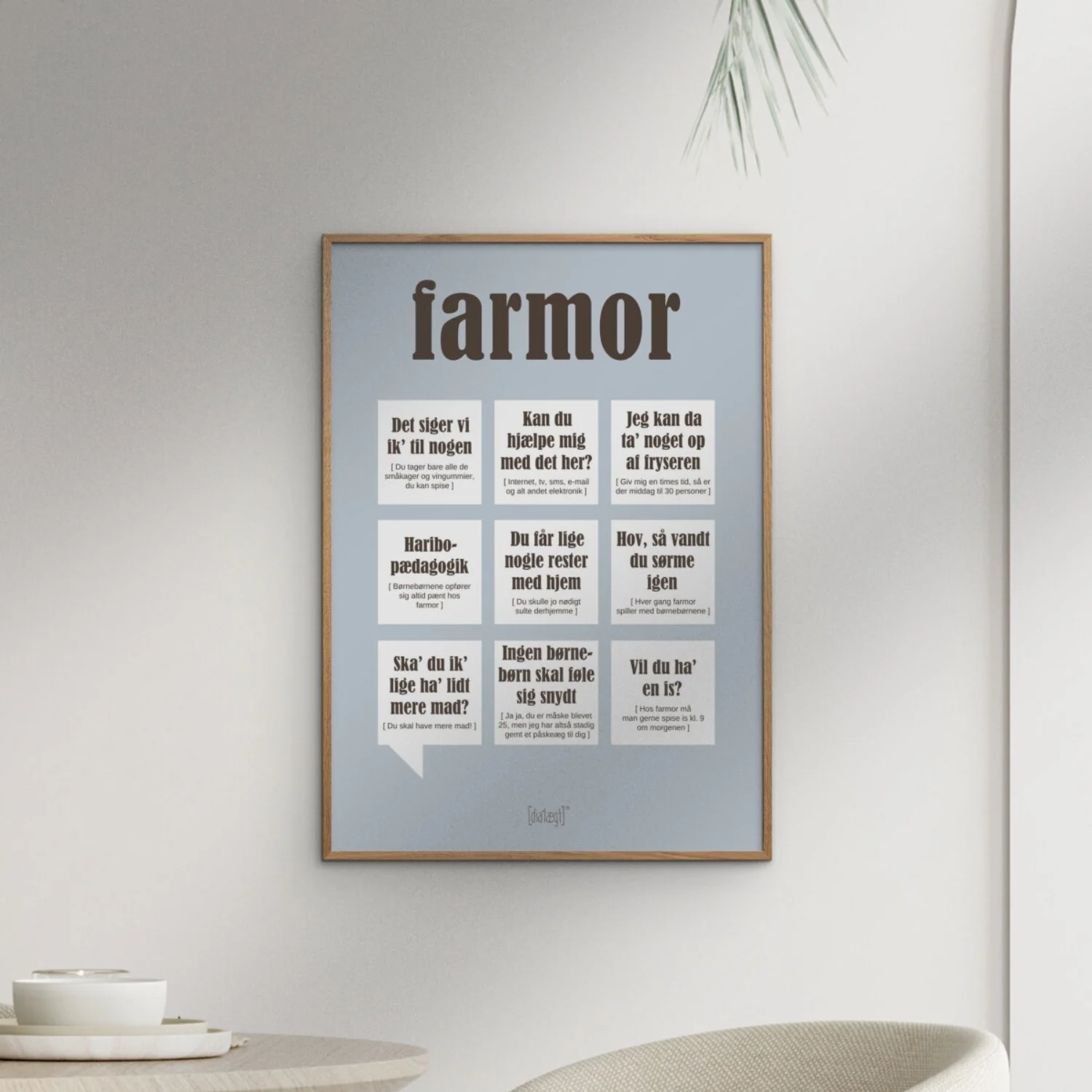 Poster & Frame Dialægt - Farmor — Grå - Image 2