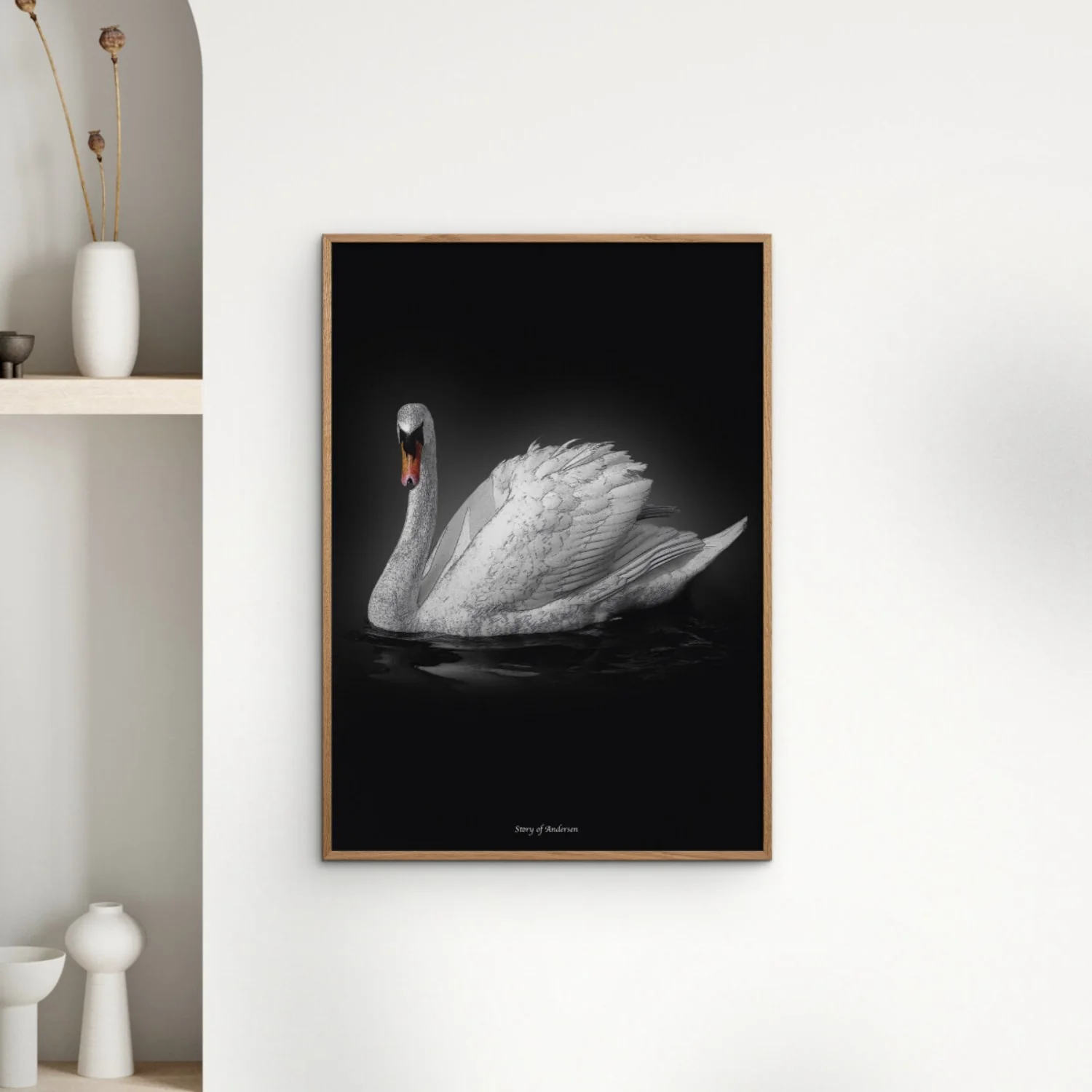 Poster & Frame Story Of Andersen - Den Grimme Ælling - Hvid/Sort Baggrund - Image 2