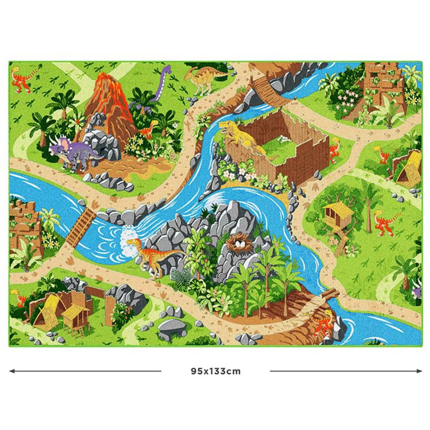 Rebel Roads Dino World Gulvtæppe - 95 X 133 Cm - Image 3
