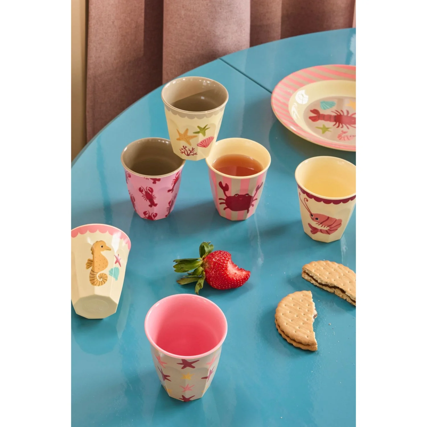 Rice Coral Ocean Print Melamine Kopper Small 6 Pak 160 Ml - Image 2