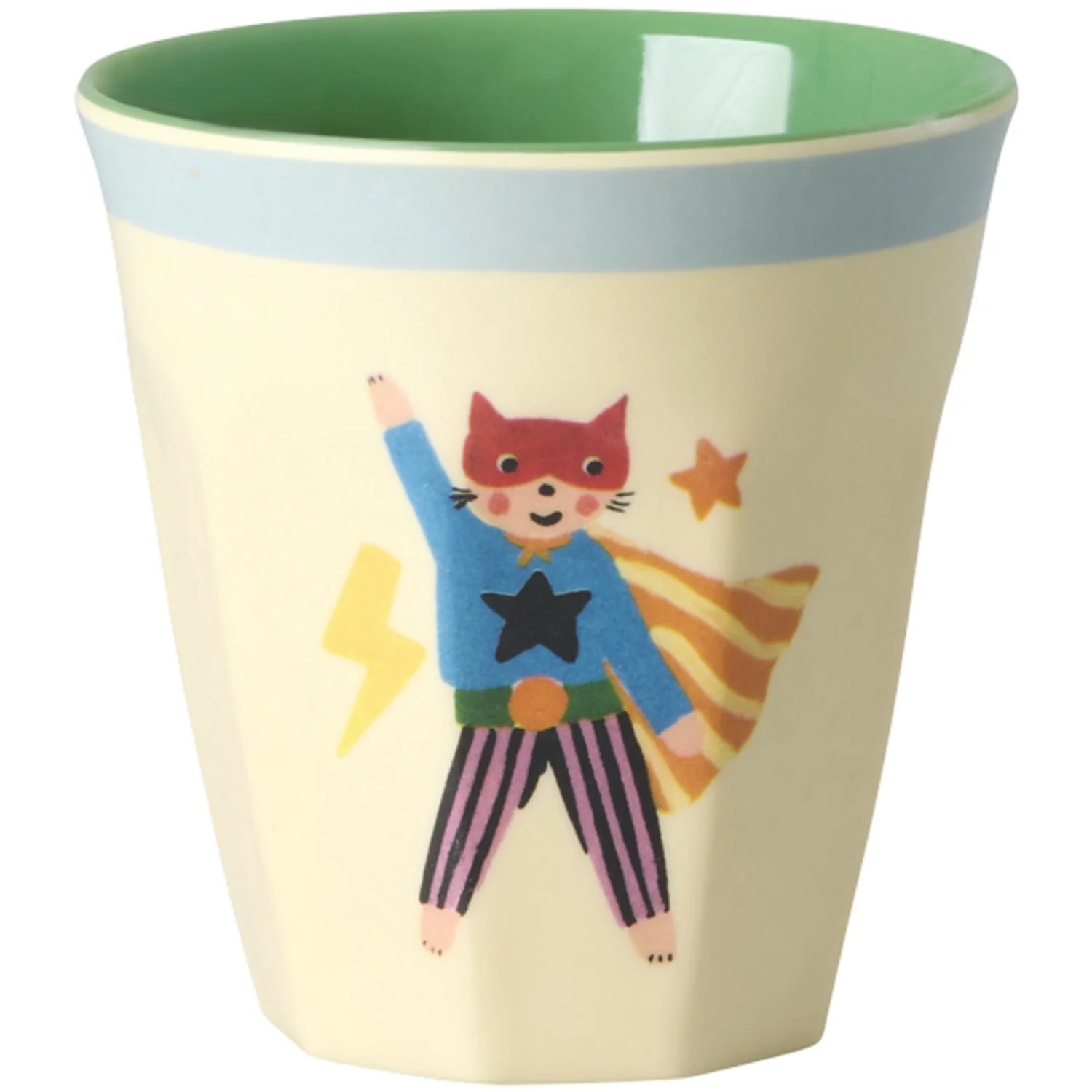 Rice Melamin Kids Kop Med Hero Print - Green - Small - 6 Pak - 160 Ml - Image 4