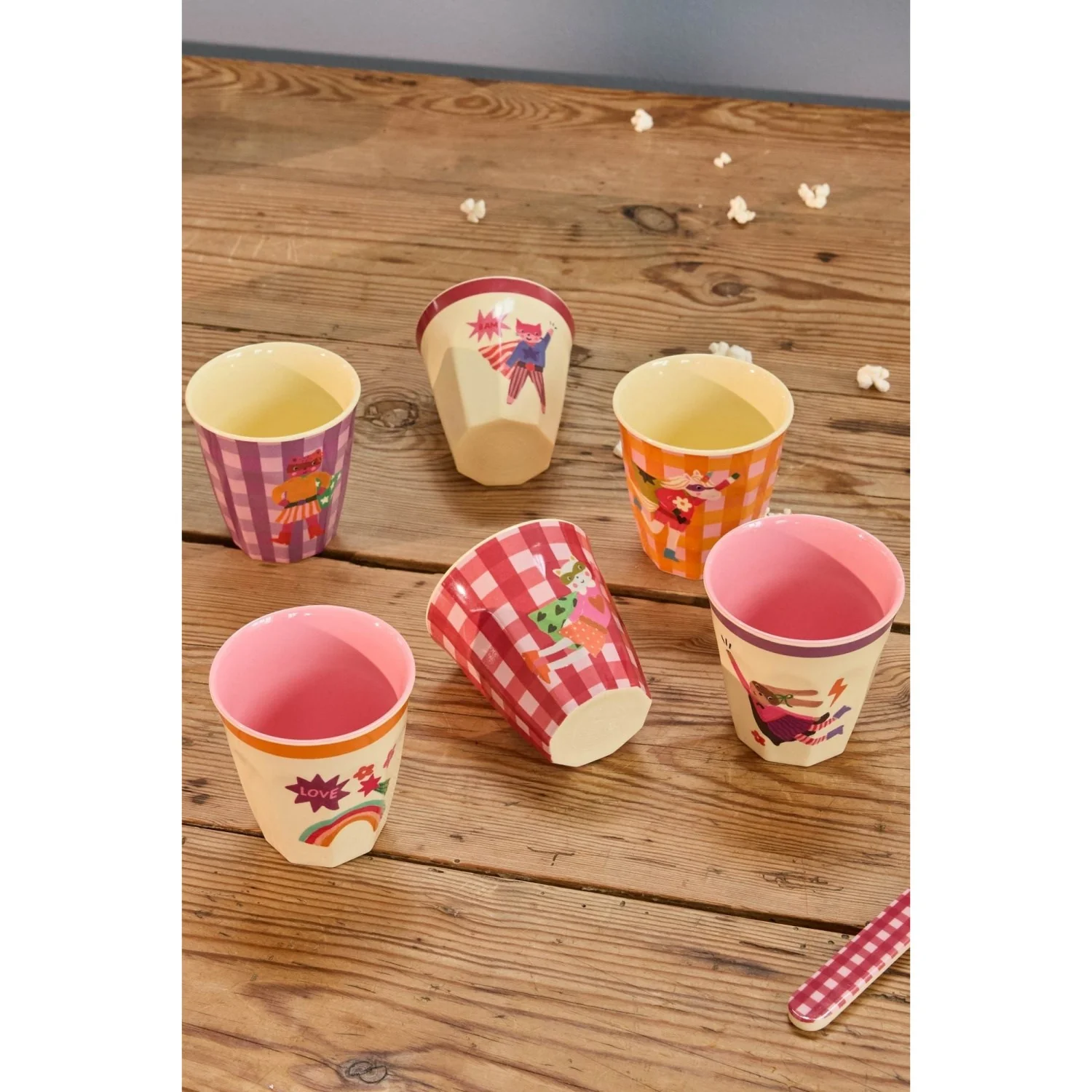 Rice Melamin Kids Kop Med Hero Print - Pink - Small - 6 Pak - 160 Ml - Image 2