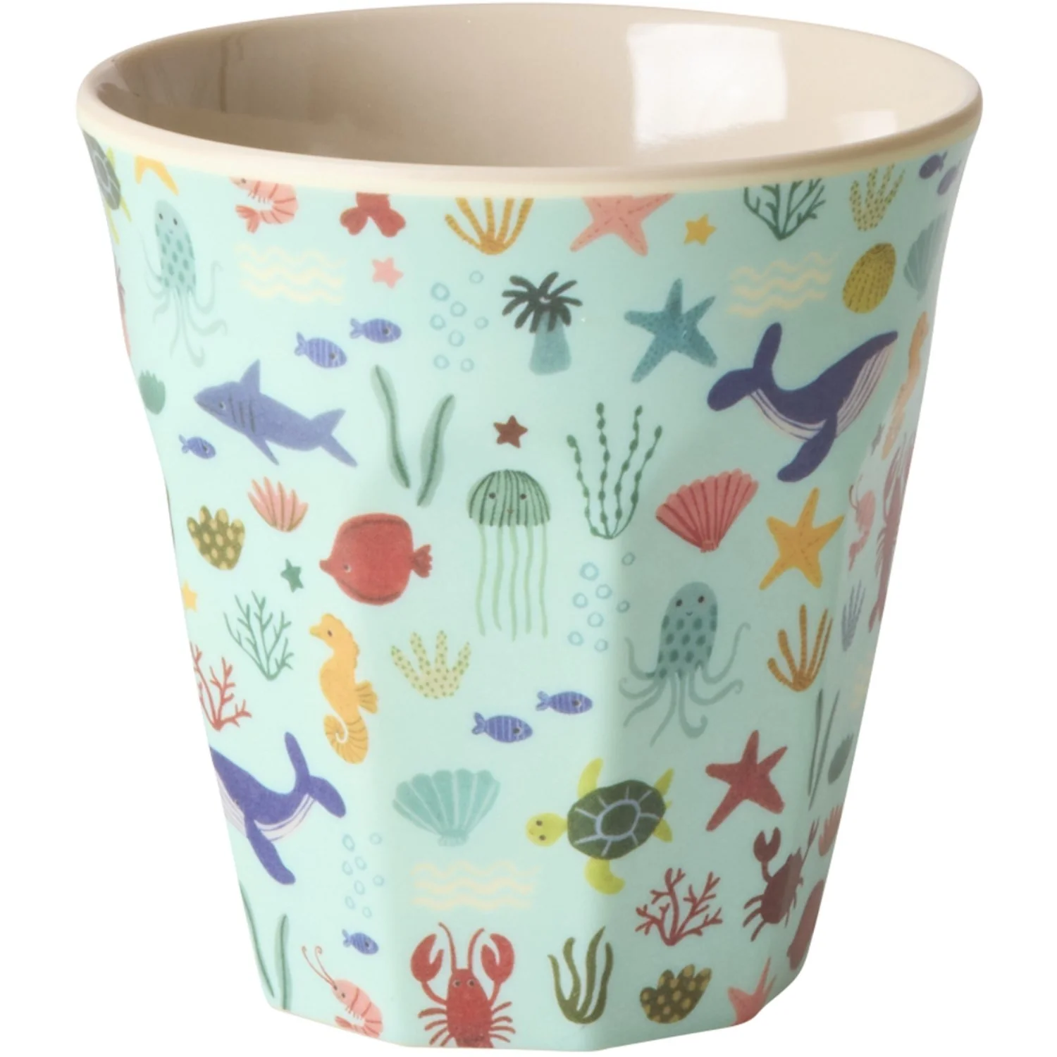 Rice Melamin Kop Med Blue Ocean Print - Medium - 250 Ml