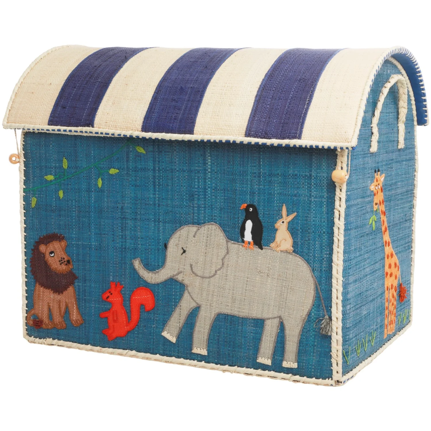 Rice Raffia Legetøj Kurve Med Animal Theme - Sæt Of 3 - Image 6