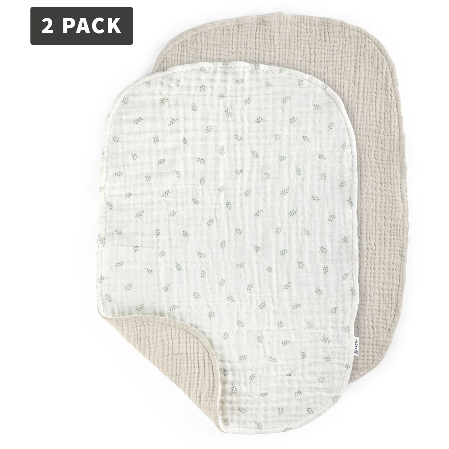 Sebra Beige Sophora Leaves Pusleunderlag 2-Pak Muslin