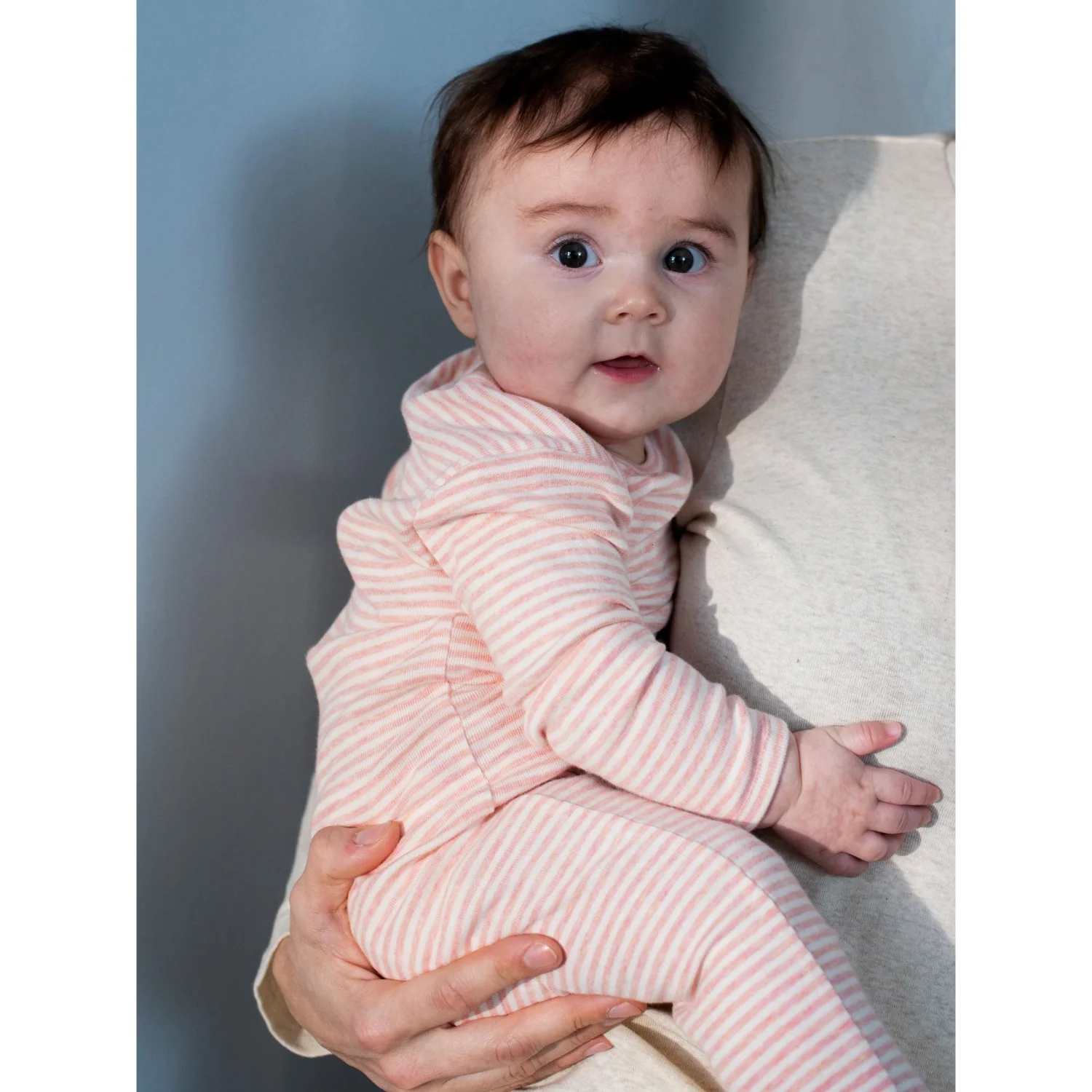 Serendipity Coral/Offwhite Baby Dragt Stripe - Image 2