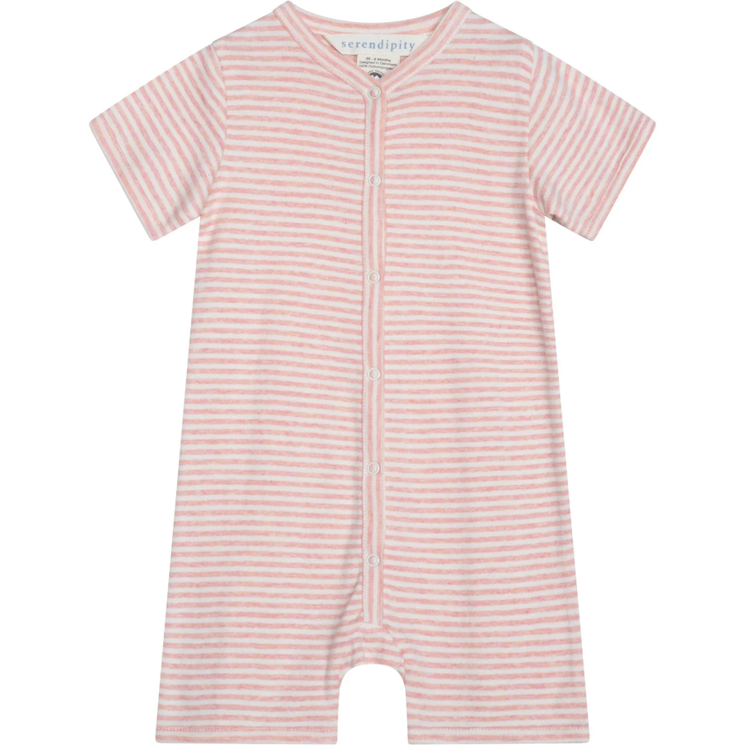 Serendipity Coral/Offwhite Baby Kort Dragt Stripe